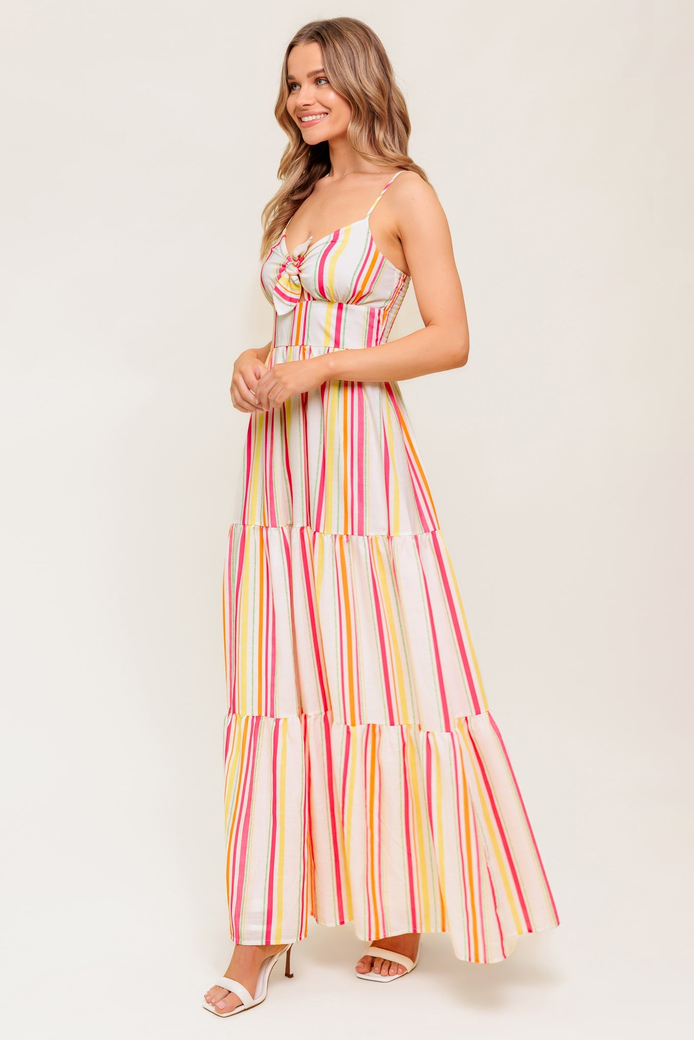JEMMA Striped Maxi Dress for Women - Flowy Long Summer Dress with Pockets - Perfect for Beach, Vacation, and Casual Outings