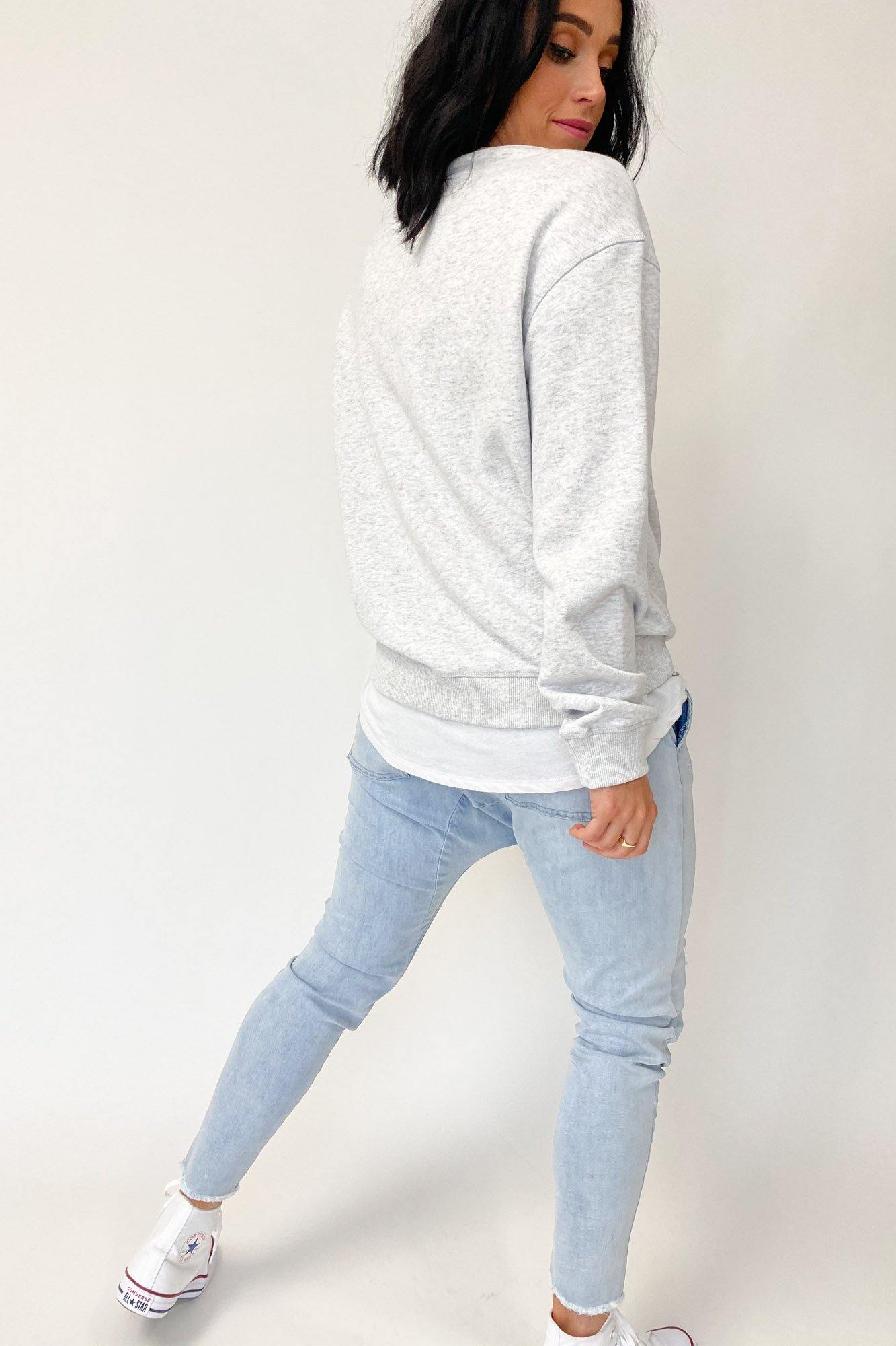 AS Colour Premium Crew Neck T-Shirt - Soft Cotton Blend, White Marle - Perfect for Casual Wear, Layering & Everyday Comfort