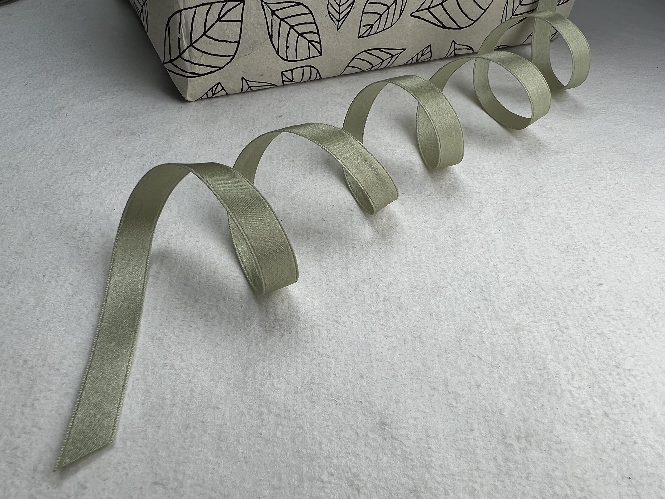 3/8 Inch Earth Satin Ribbon - Double Faced Polyester Decorative Ribbon for Gift Wrapping, Wedding Decor, Crafts & DIY Projects