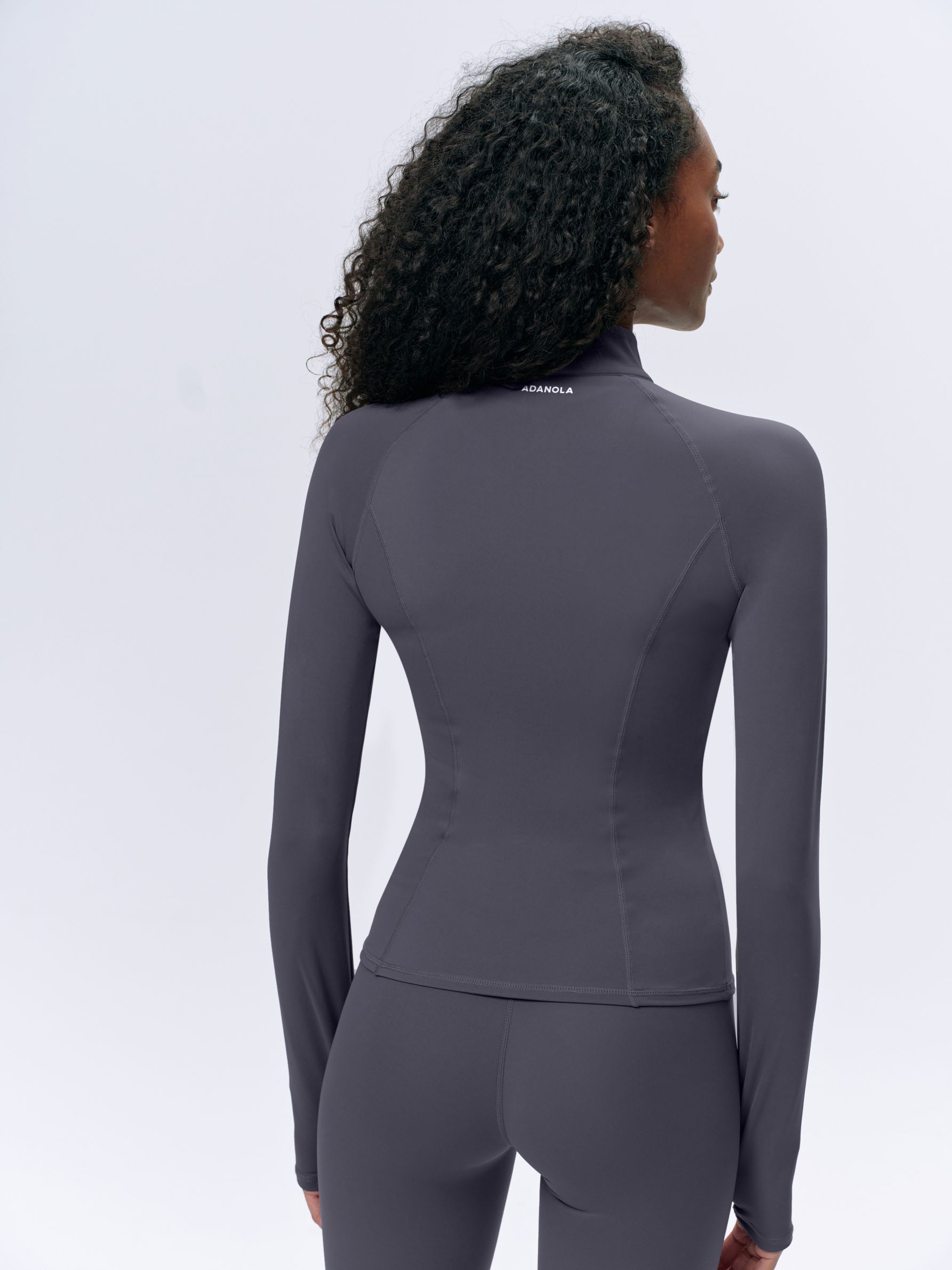 Ultimate Long Sleeve Zip Up Top for Women & Men - Dark Grey - Comfortable Casual Wear for Outdoor Activities & Workout