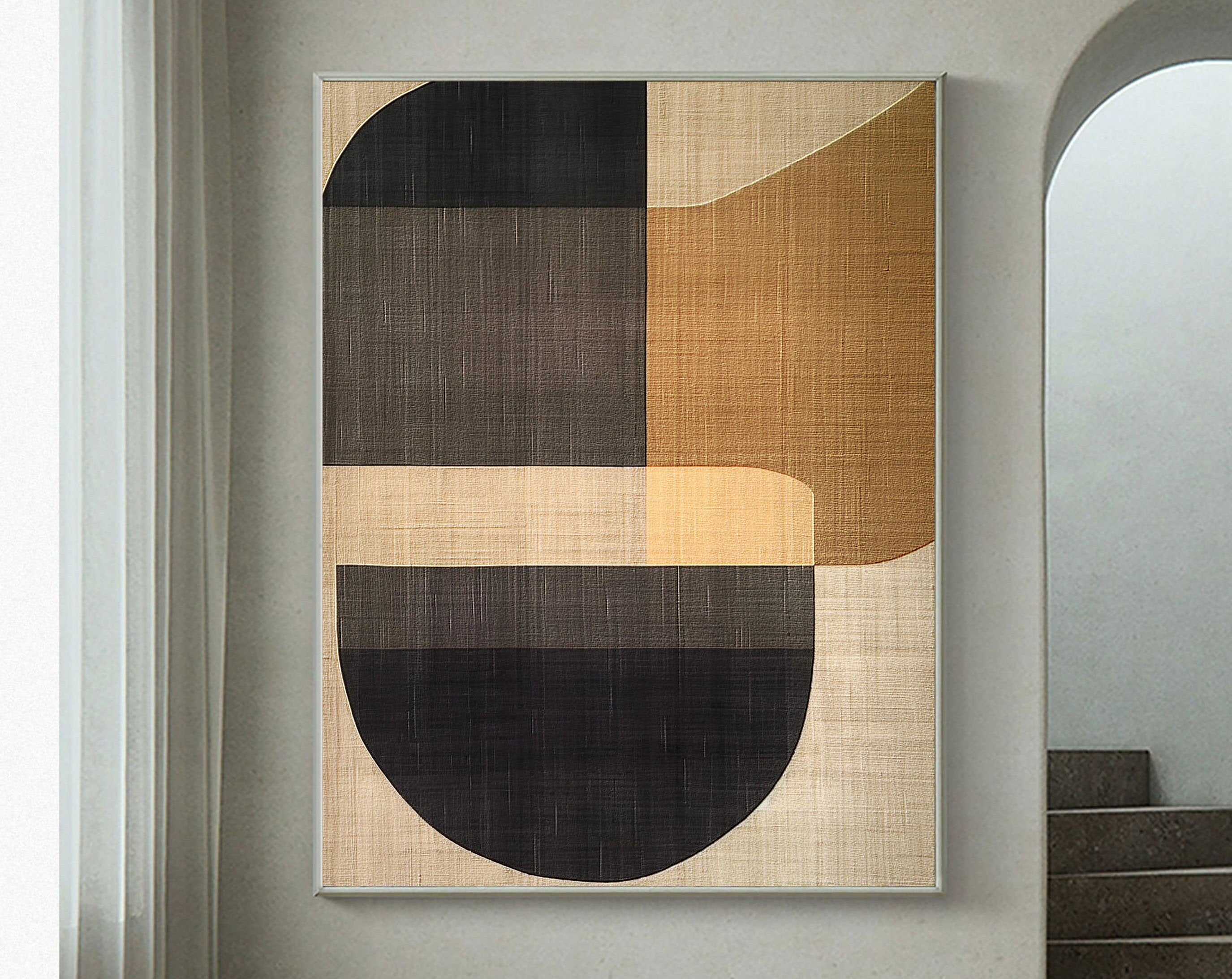 Beige & Brown Abstract Wall Art Print #BB047 - Modern Home Decor for Living Room, Bedroom & Office