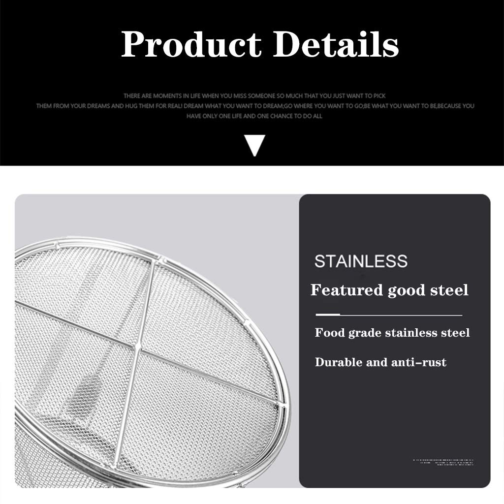 Premium Stainless Steel Fine Mesh Strainer - 30x30cm Large Capacity Colander for Gravy, Soup, Tea, Spices & Hot Pot | Durable Kitchen Tool for Cooking, Baking & Brewing | Perfect for Restaurants, Home Chefs & Tea Lovers