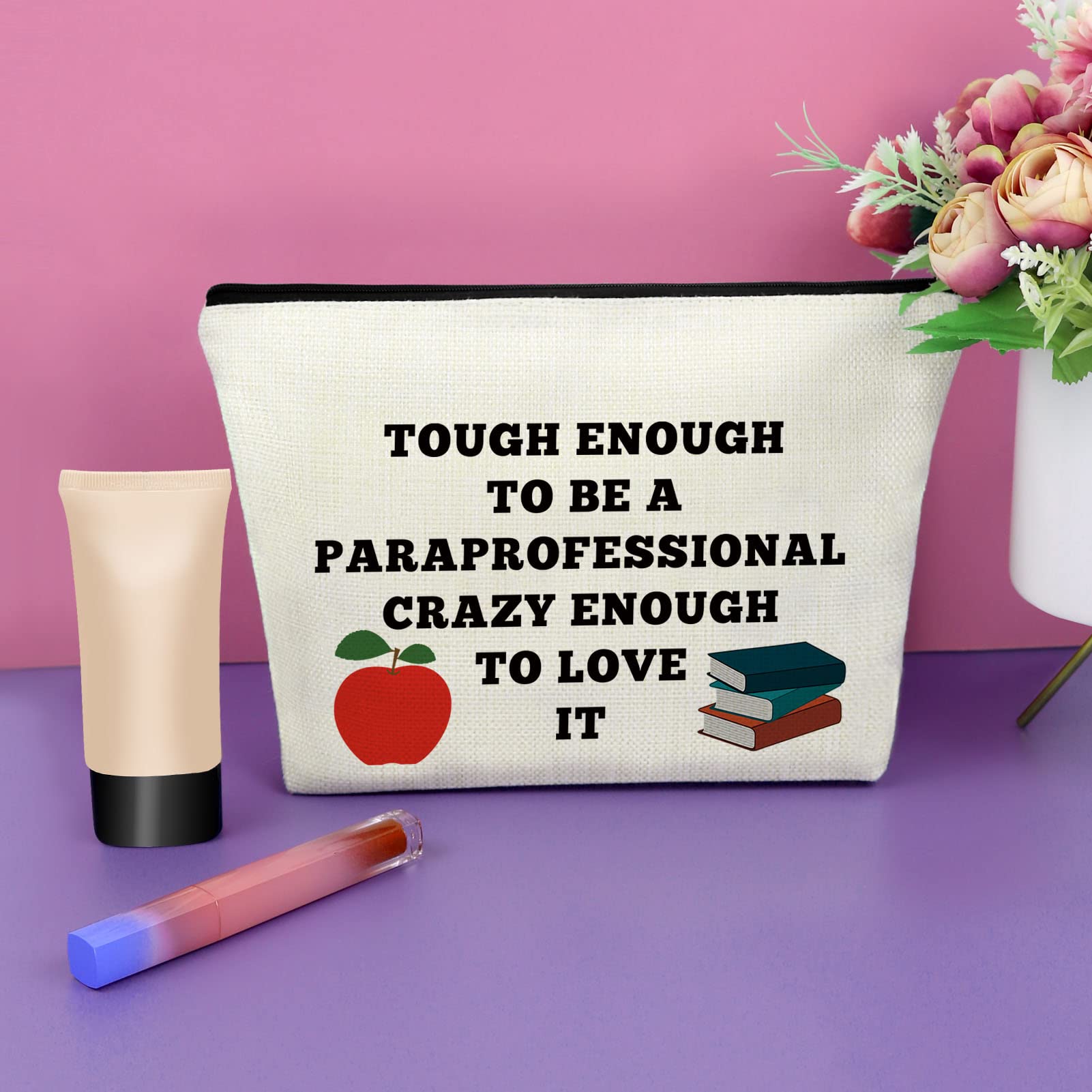 **Paraprofessional Gifts for Women - Teacher Assistant Appreciation Gift, Makeup Bag, Cosmetic Travel Pouch - Perfect for Graduation, Birthday, Christmas & Thank You Gifts - Ideal for Travel, Work & Daily Use**