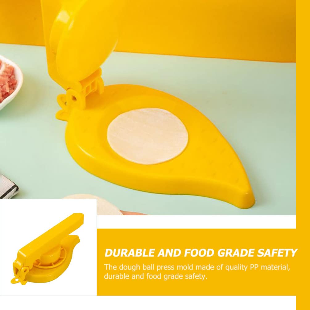 Cabilock Manual Dumpling Maker & Dough Press - Yellow Kitchen Tool for Homemade Dumplings, Pizza, Pastry & Wrappers | Perfect for Asian Cooking, Family Meal Prep & DIY Food Projects