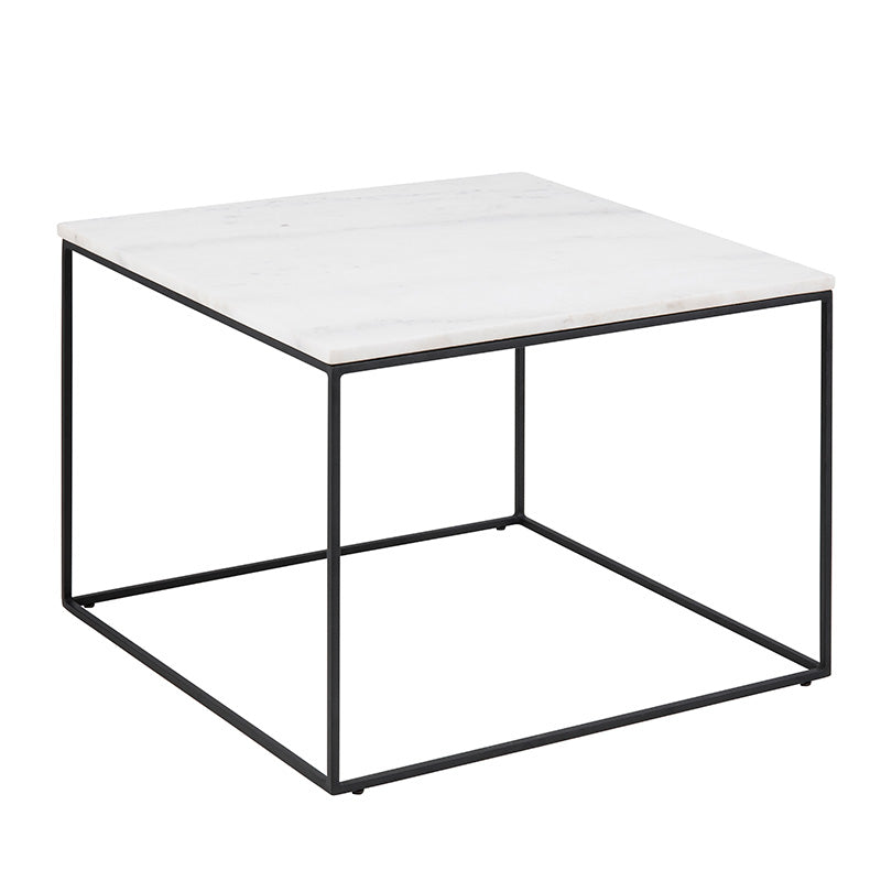 LUCIO White Marble Coffee Table 60cm - Modern Round Living Room Center Table for Small Spaces & Apartments