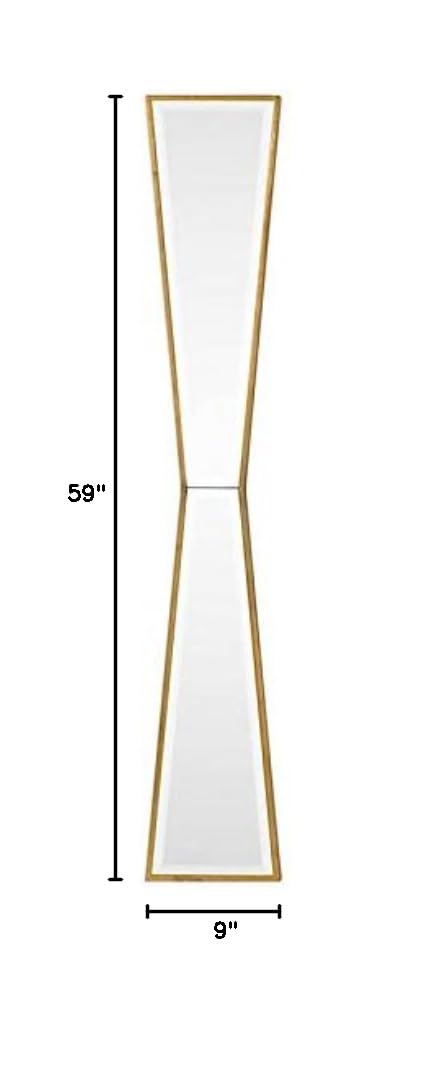BOWERY HILL Gold Contemporary Solid Wood Wall Mirror - Elegant Home Decor for Living Room, Bedroom & Entryway