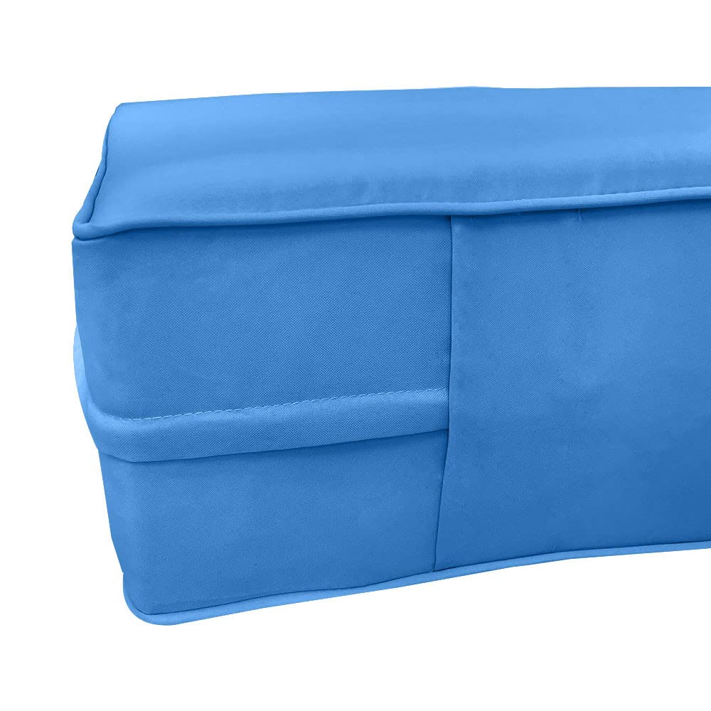 Prolinemax SLIPCOVER ONLY - S5 Outdoor Daybed Mattress Bolster Pillow Cushion Covers with Pipe Trim (Full Size AD102) for Patio, Poolside & Garden Furniture Protection