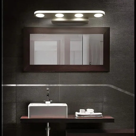 Modern White LED Flush Mount Bathroom Mirror Light - Perfect for Vanity, Makeup, and Shaving Lighting