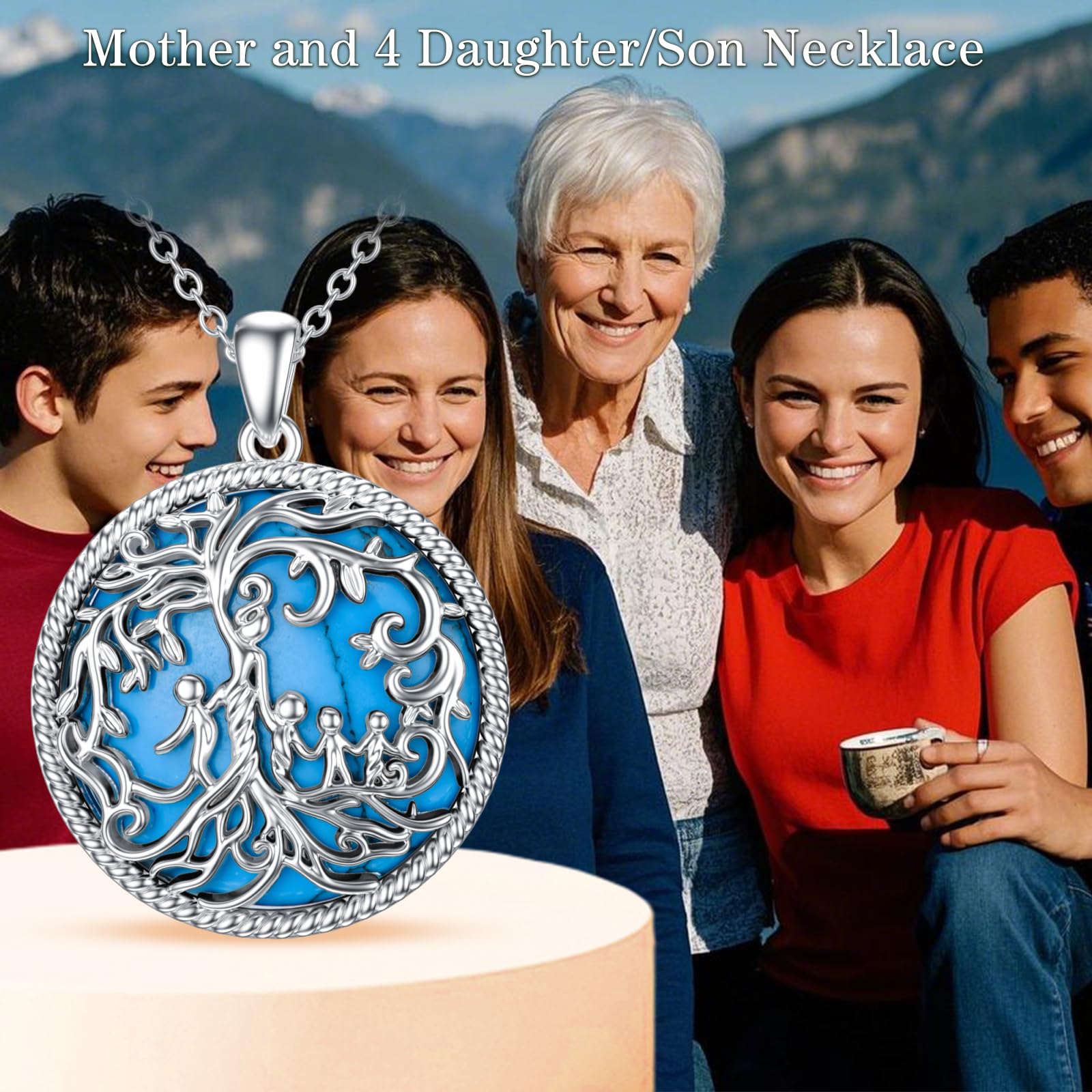 TOUPOP Mother's Day Gifts for Mom - 925 Sterling Silver Family Tree of Life Necklace for Women, Wife, Grandma, Daughter & Son - Meaningful Birthday Jewelry Gift for Family Bonding & Special Occasions