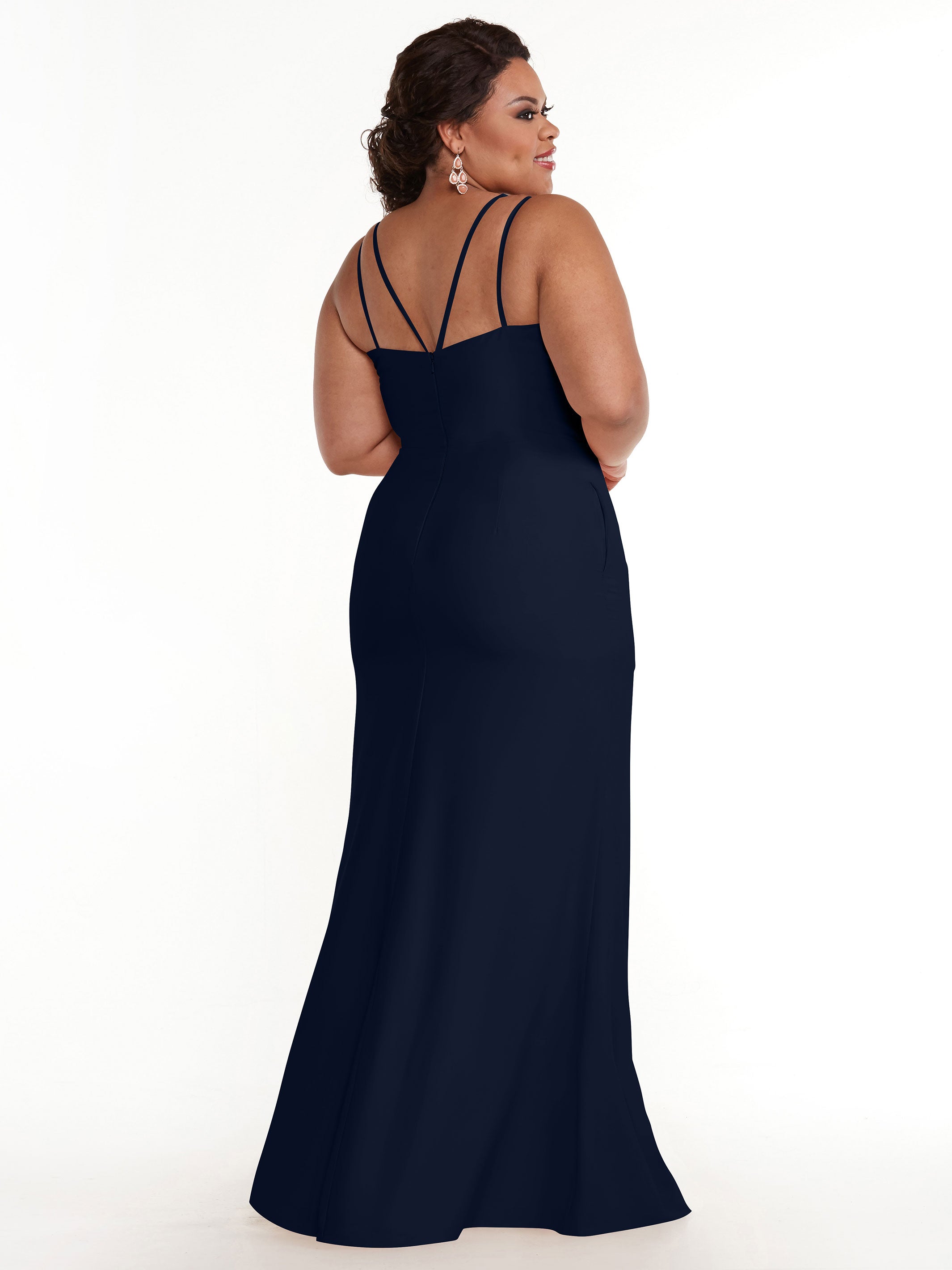 Elegant 83030 Sheath Stretch Chiffon Bridesmaid Dress with Bateau Neckline & Thigh Slit - Perfect for Weddings, Formal Events & Evening Parties