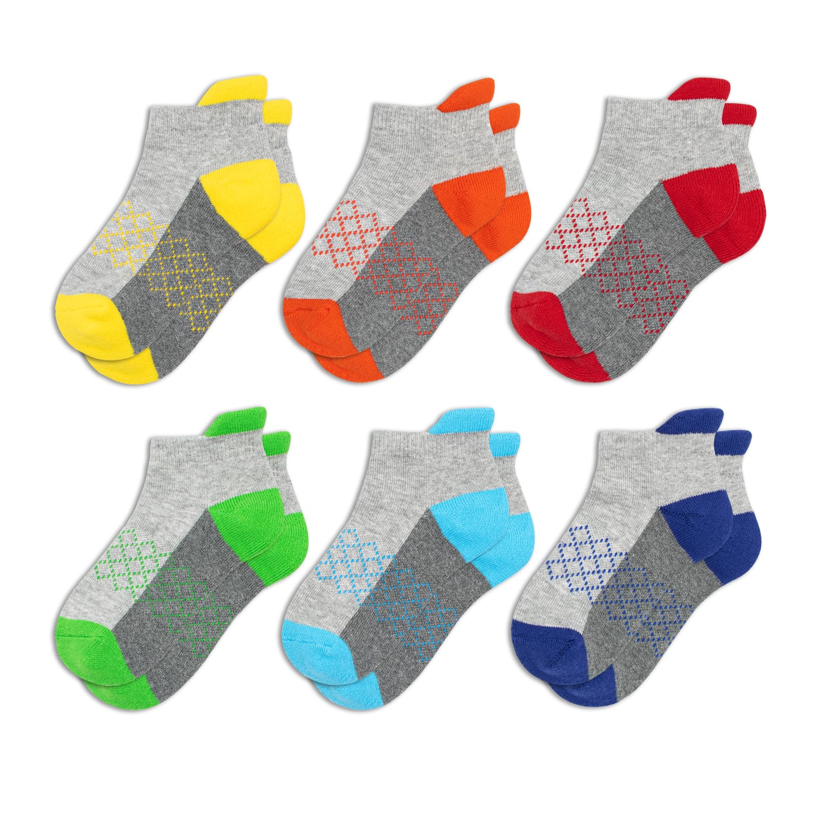 **Breathable Cushioned Kids Athletic Socks for Boys & Girls (6 Pairs) – Low Cut Ankle Socks for Ages 4-10 – Perfect for Running, School & Sports**