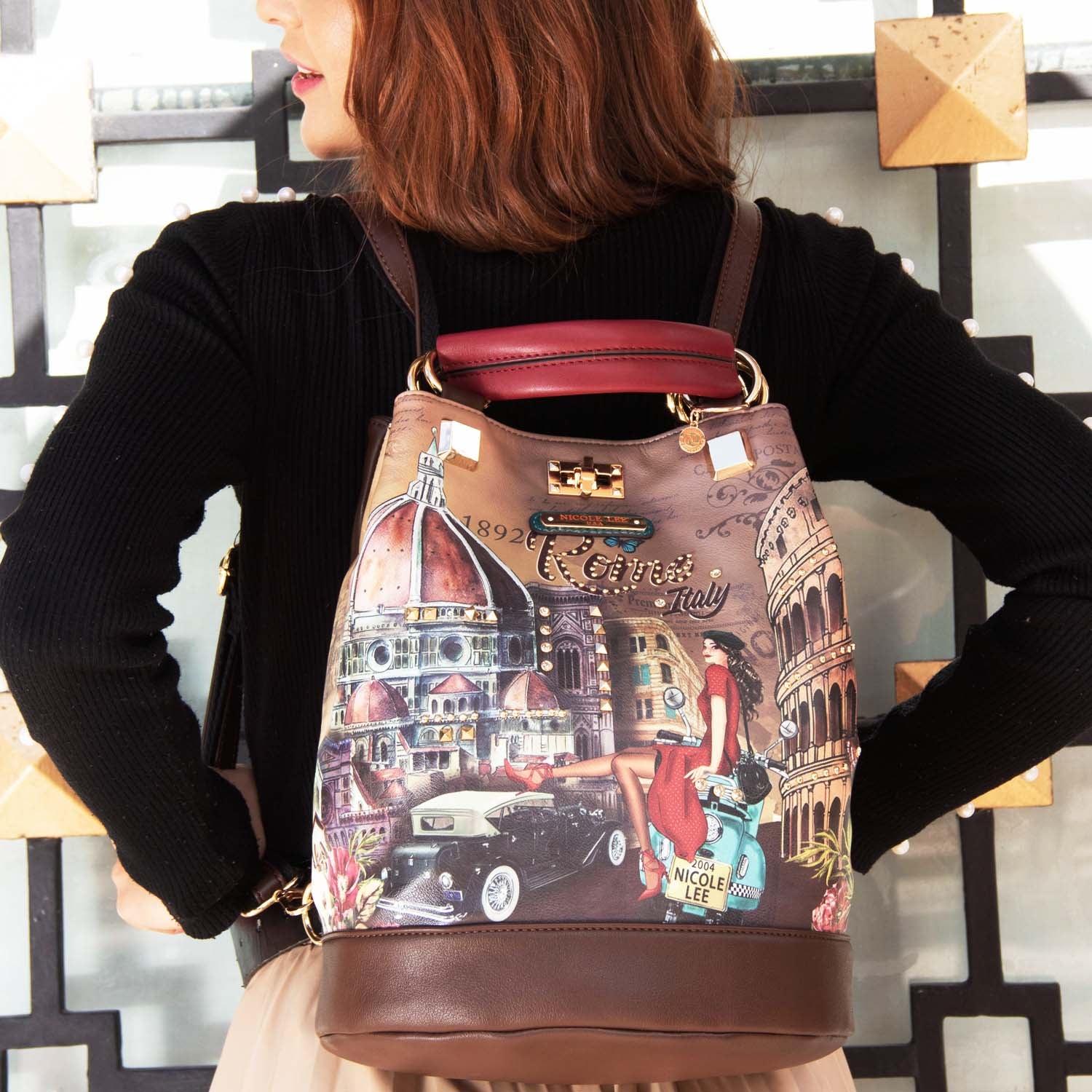 Multifunctional Bucket Bag Backpack for Women - Stylish Waterproof Travel Backpack with USB Charging Port, Perfect for Commuting, Hiking, and Daily Use