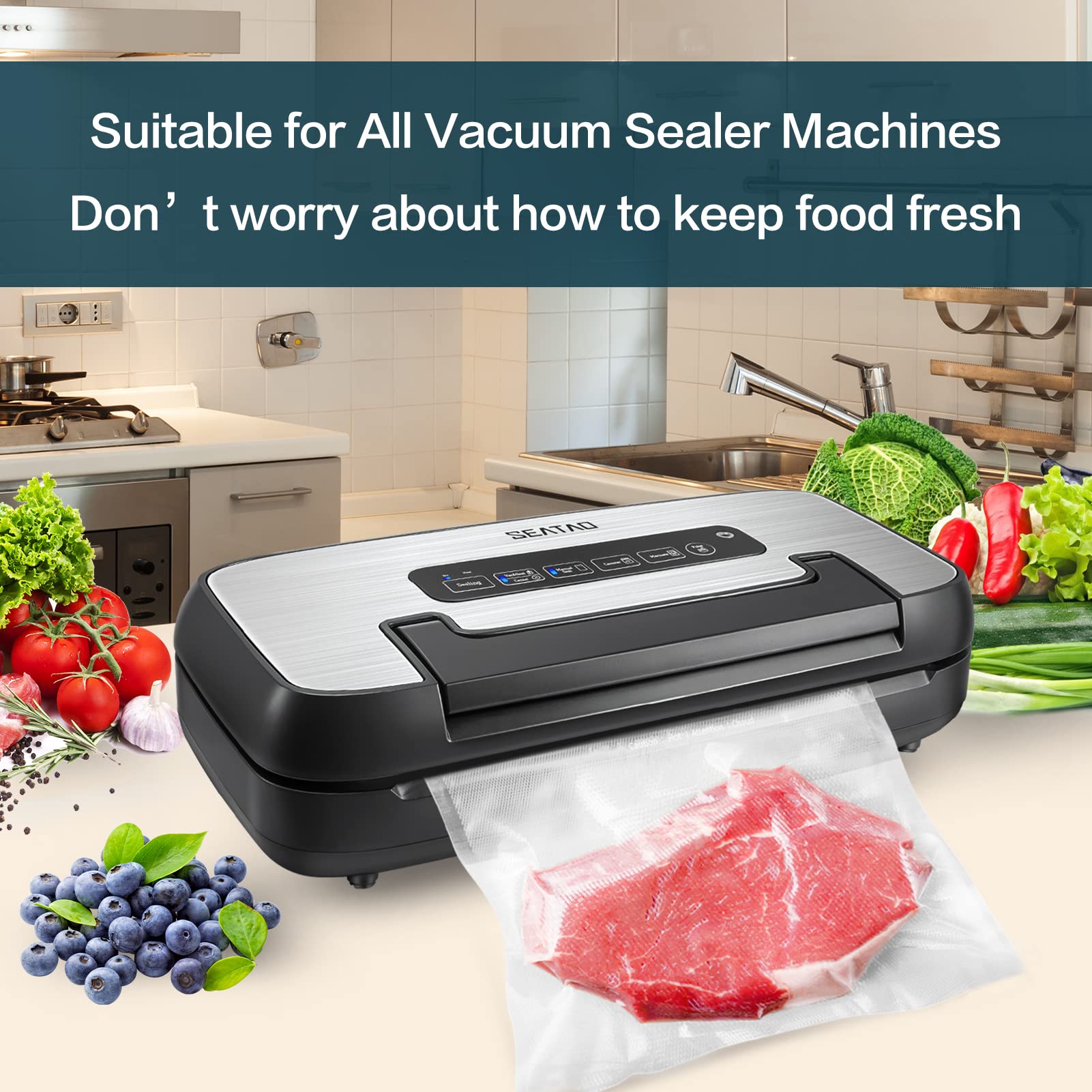 SEATAO Vacuum Sealer Bags - 2 Rolls 11