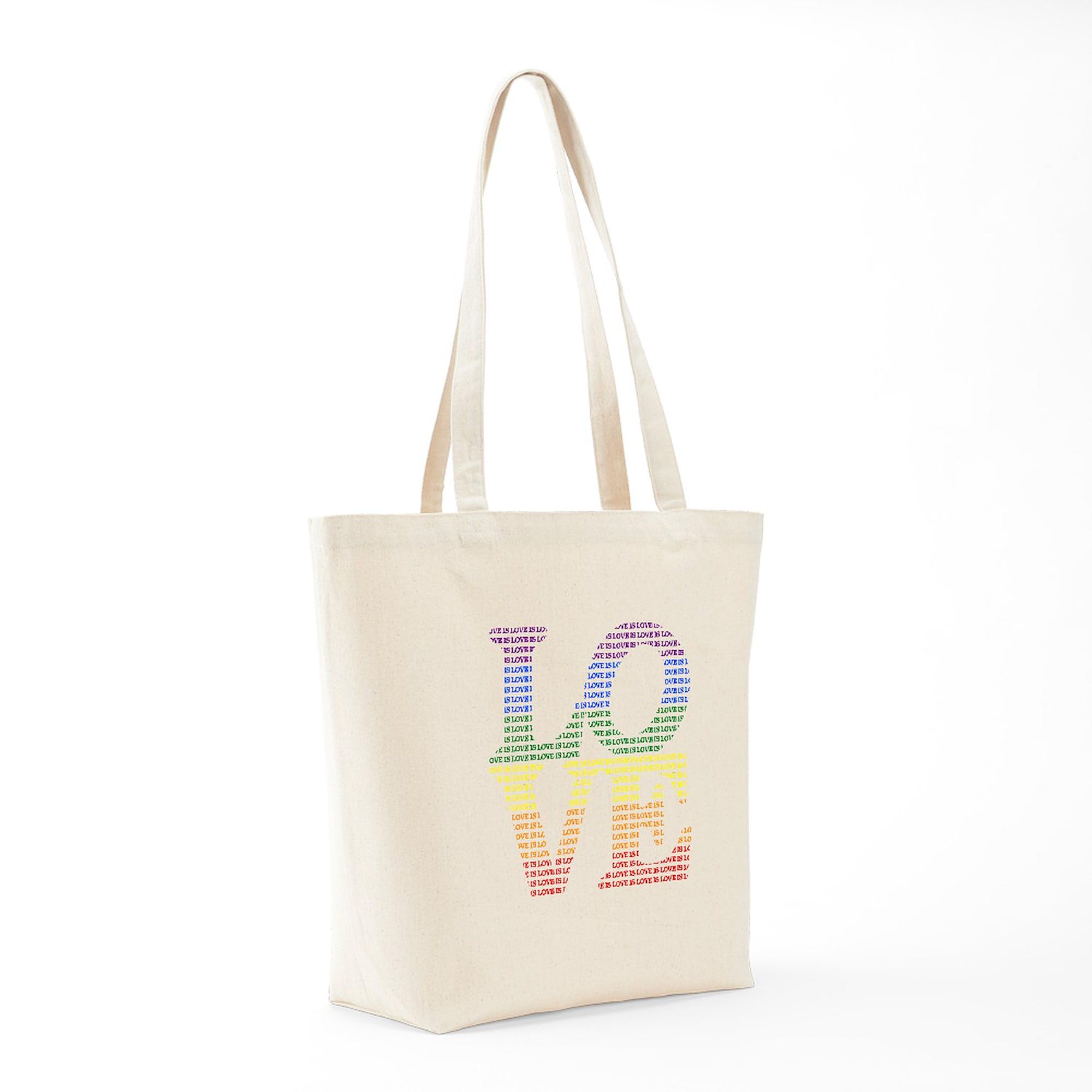Love Is Love LGBT Tote Bag - Natural Canvas Reusable Shopping Bag for Groceries, Beach & Pride Events | Eco-Friendly LGBTQ+ Pride Accessory