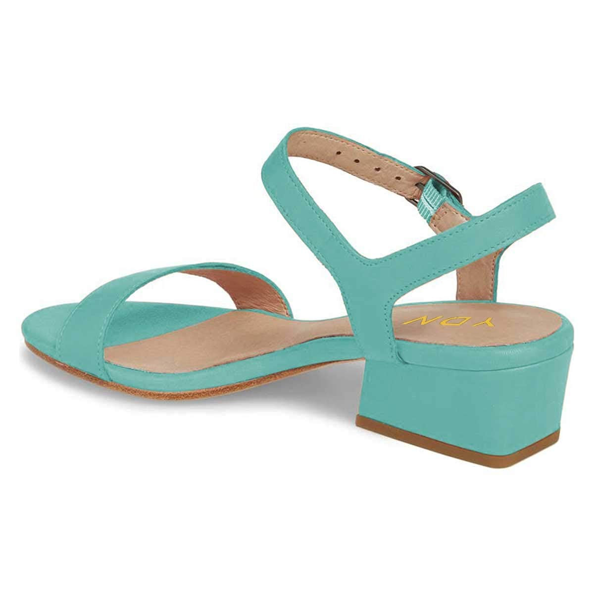 YDN Women's Open Toe Ankle Strap Chunky Block Heel Sandals - Comfortable Low Heel Dress Shoes for Summer, Beach, Wedding & Casual Outfits