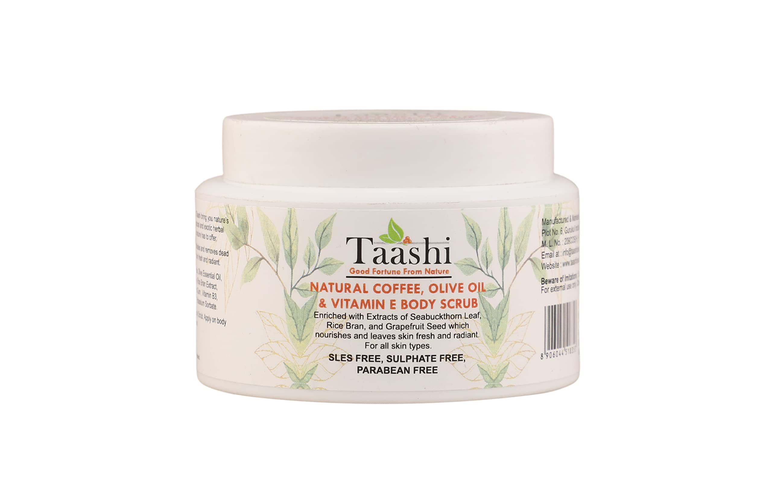 Natural Coffee, Olive Oil & Vitamin E Body Scrub for Exfoliation & Moisturizing - Fresh & Radiant Skin Care for Dry & Sensitive Skin - Perfect for Spa Day & At-Home Self Care Routine