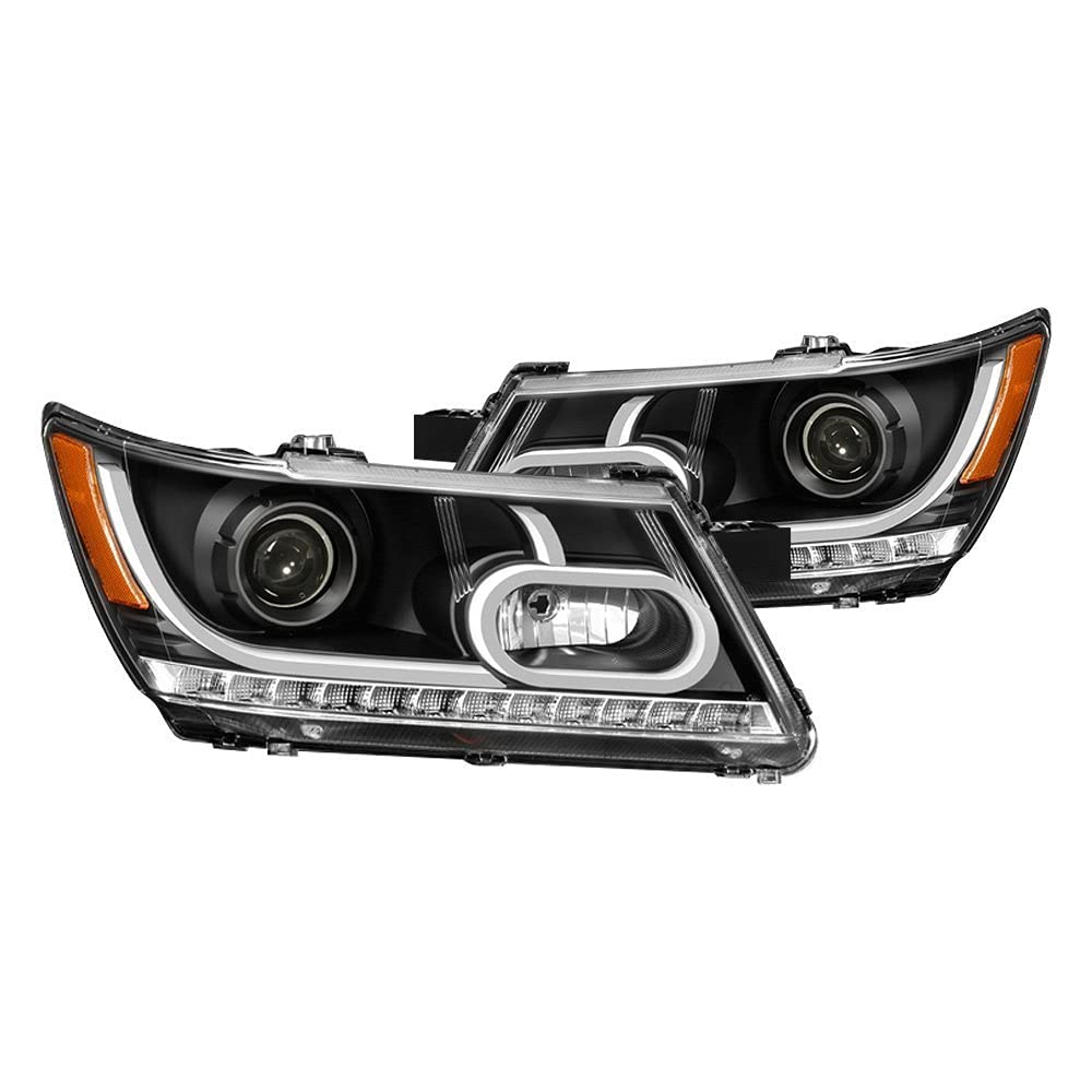 Xtune LED Light Bar DRL Projector Headlights - Black (PRO-JH-DJ09-LBBRL-BK) by Akkon | High-Performance Daytime Running Lights for Trucks, Jeeps & Off-Road Vehicles | Durable Weatherproof Design for Adventure & Night Driving