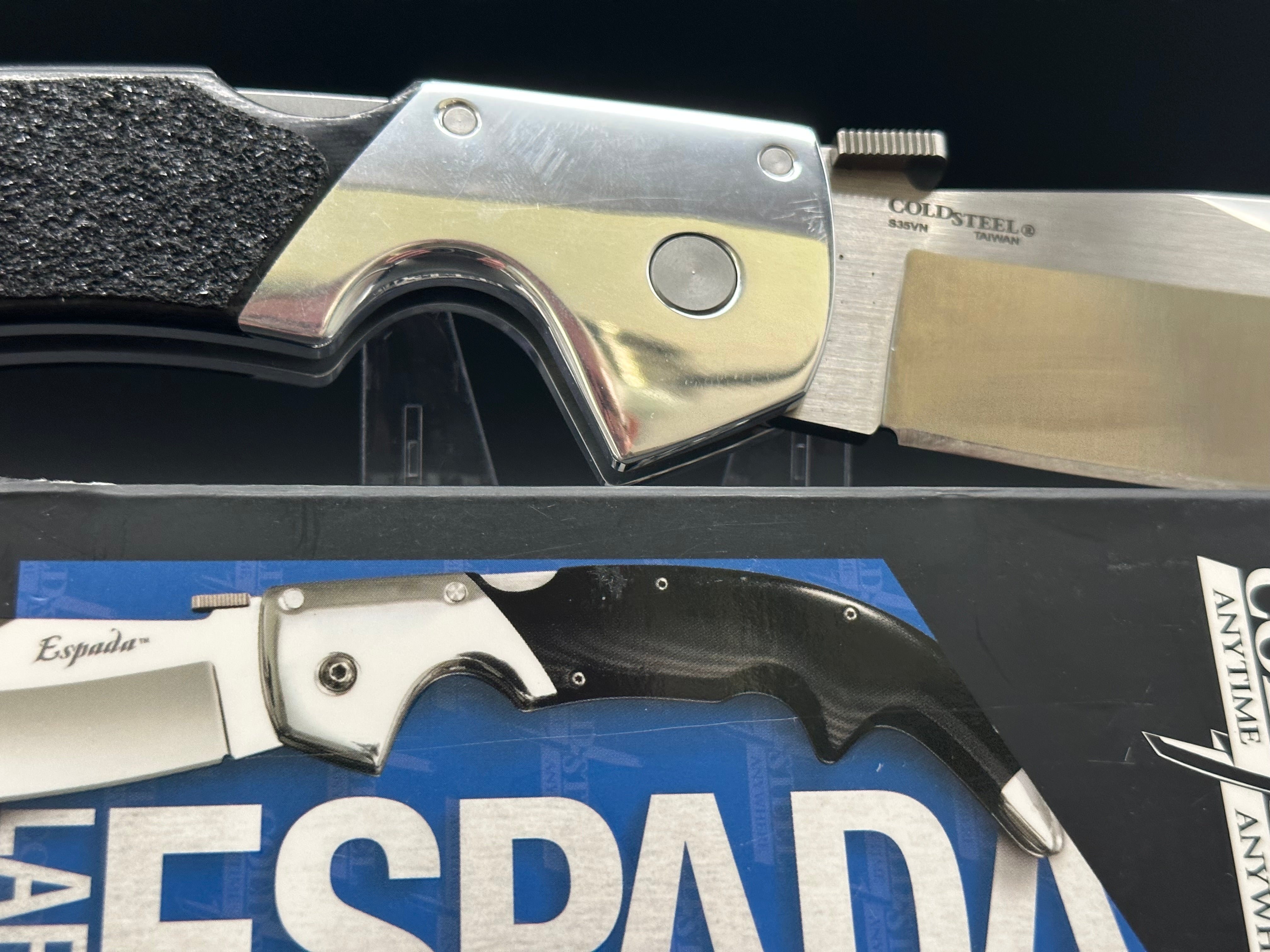 Cold Steel Large Espada Folding Knife - High Carbon Steel Blade, Durable G10 Handle - Perfect for Outdoor Camping, Hunting, and Survival Gear