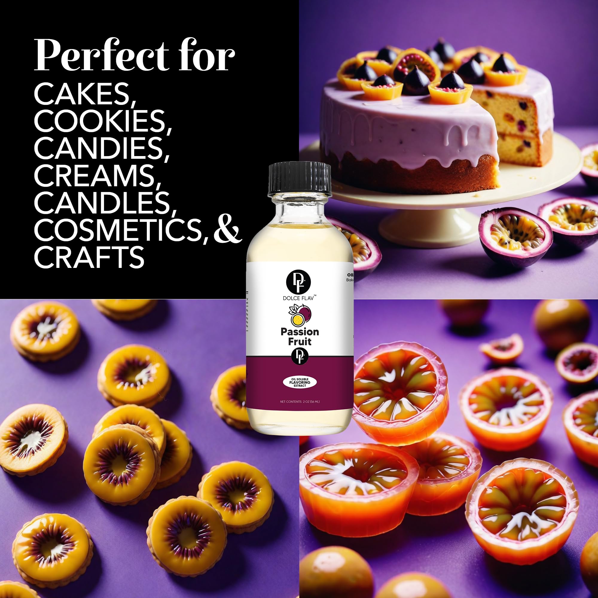 **Dolce Flav Passion Fruit Extract - 1 Gallon Oil-Soluble Flavoring for Candy, Baking, Lip Balm & Ice Cream - Multipurpose Kitchen Ingredient - Perfect Holiday Gift for Bakers & Food Enthusiasts**    *(Ideal for enhancing desserts, beverages, DIY cosmetics, and gourmet recipes at home or in professional kitchens.)*