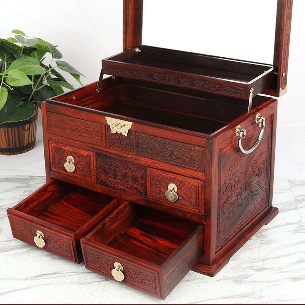 Wooden Jewelry Box Organizer - Large Capacity Ring, Necklace & Earring Storage Case | Creative Dustproof Design for Home, Travel & Gift Giving