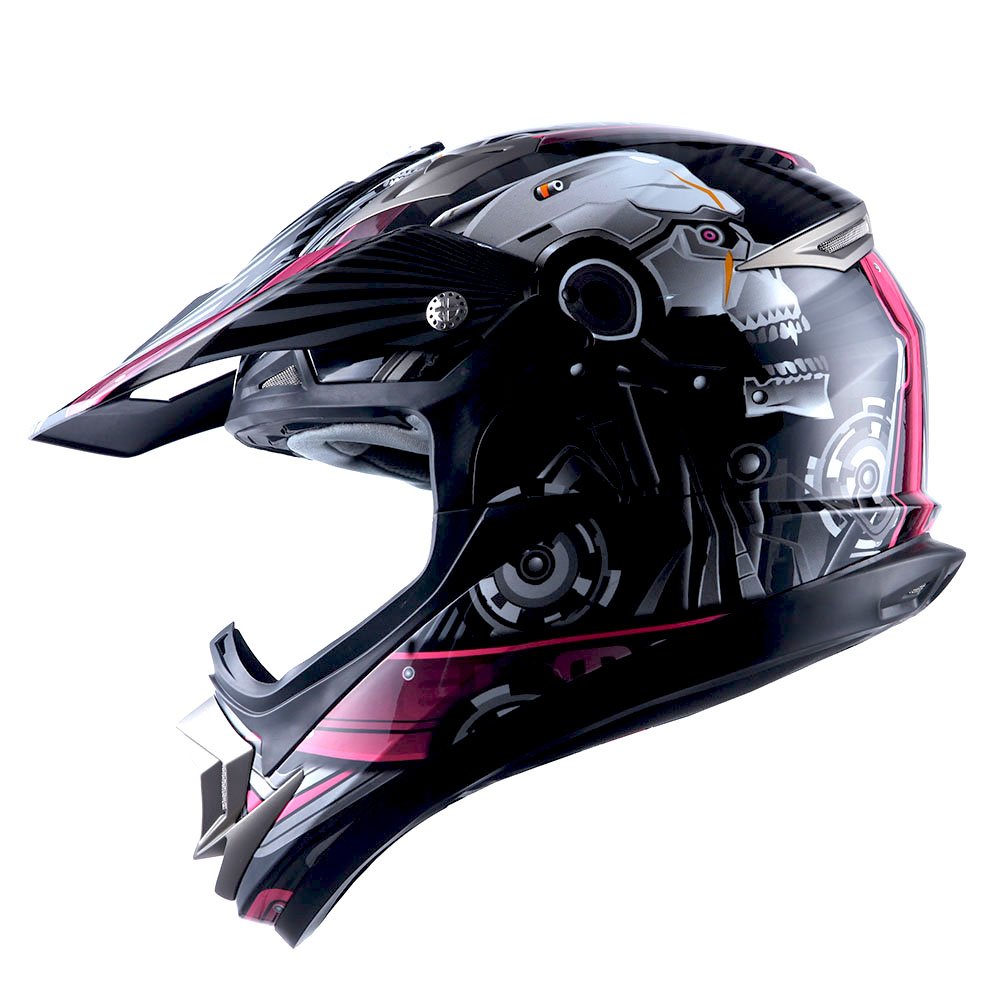 1Storm Adult Motocross Helmet - Off Road MX BMX ATV Dirt Bike Carbon Fiber Black HGXP14B - Perfect for Racing, Trail Riding & Extreme Sports