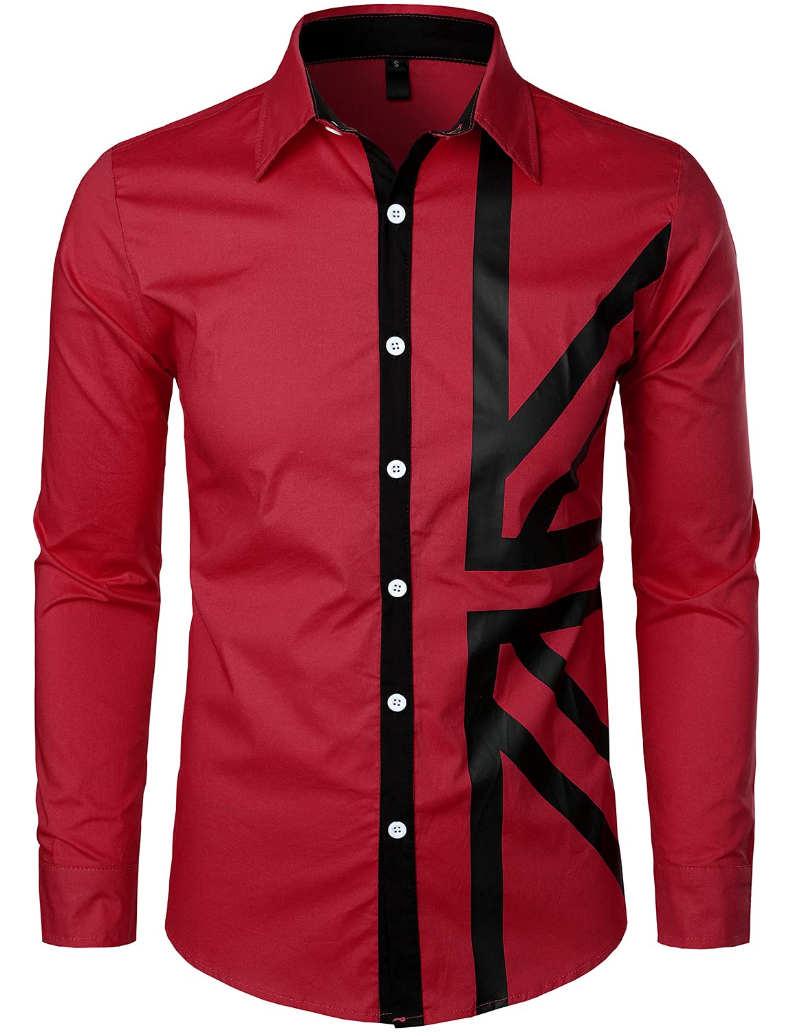 VATPAVE Men's Slim Fit Long Sleeve Dress Shirt | 100% Cotton Button Down Casual Shirt for Office, Business & Formal Occasions