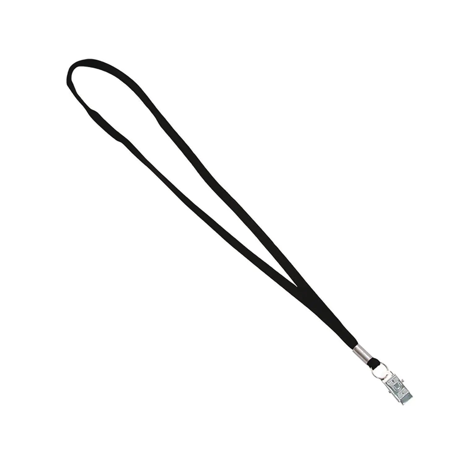 Advantus 36-Inch Black Metal Flat Clip Lanyard - 100 Pack for ID Badges, Keys & Event Passes - Durable Office, School & Conference Accessories