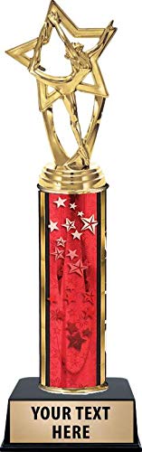 Dance Star Trophies - Custom Red Stars Award with Engraving, Perfect for Dance Competitions & Ceremonies
