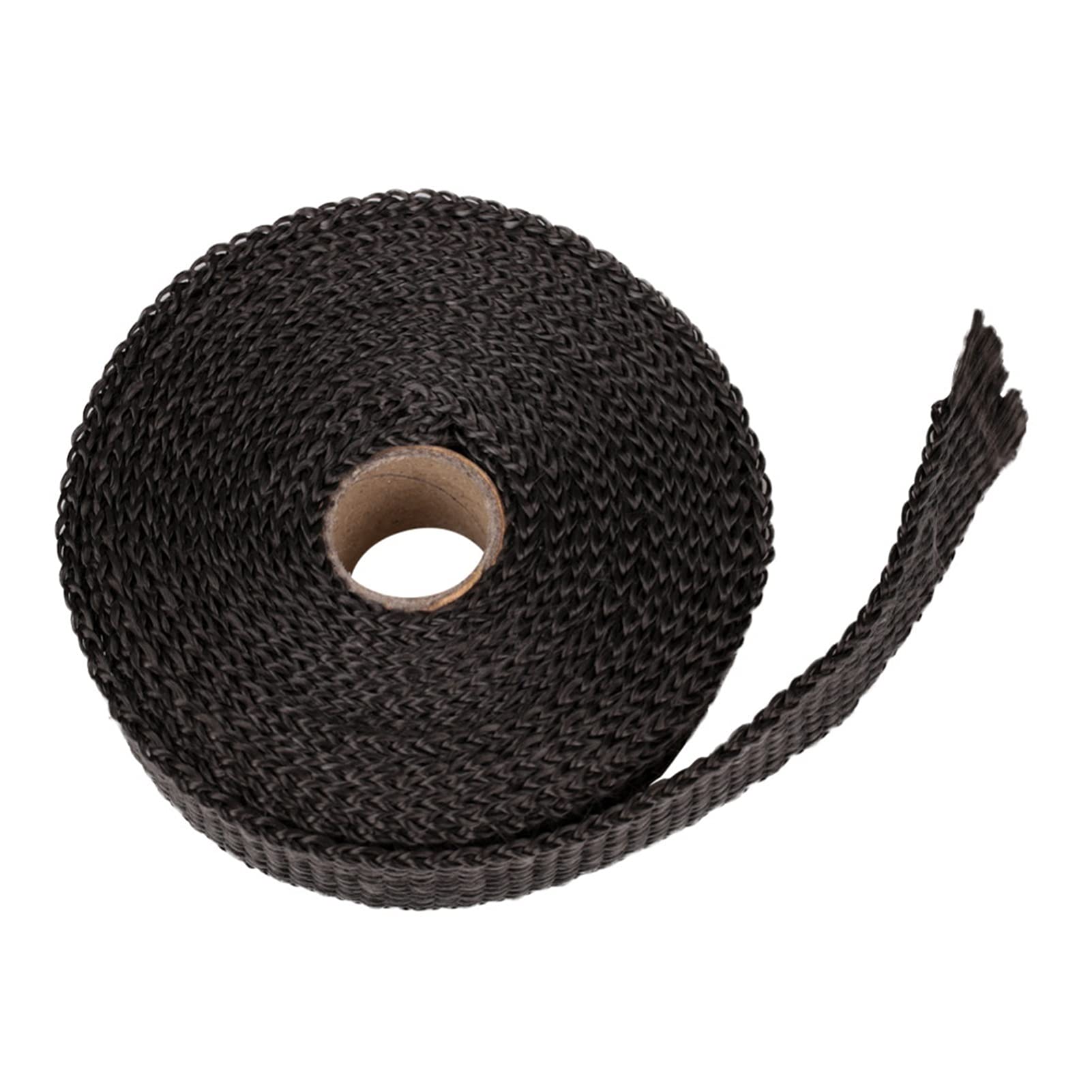 Aghami 5M Roll Fiberglass Heat Shield Wrap for Motorcycle Exhaust Header Pipe - High Temperature Thermal Protection Tape with 4 Ties Kit (Black) - Perfect for Motorcycle, ATV, and Automotive Exhaust Systems