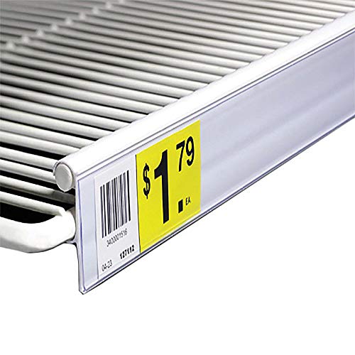 20 Pack Black Refrigerator Double Wire Shelf Ticket & Label Holder - UPC Data Channel Strip for Retail Stores & Supermarkets