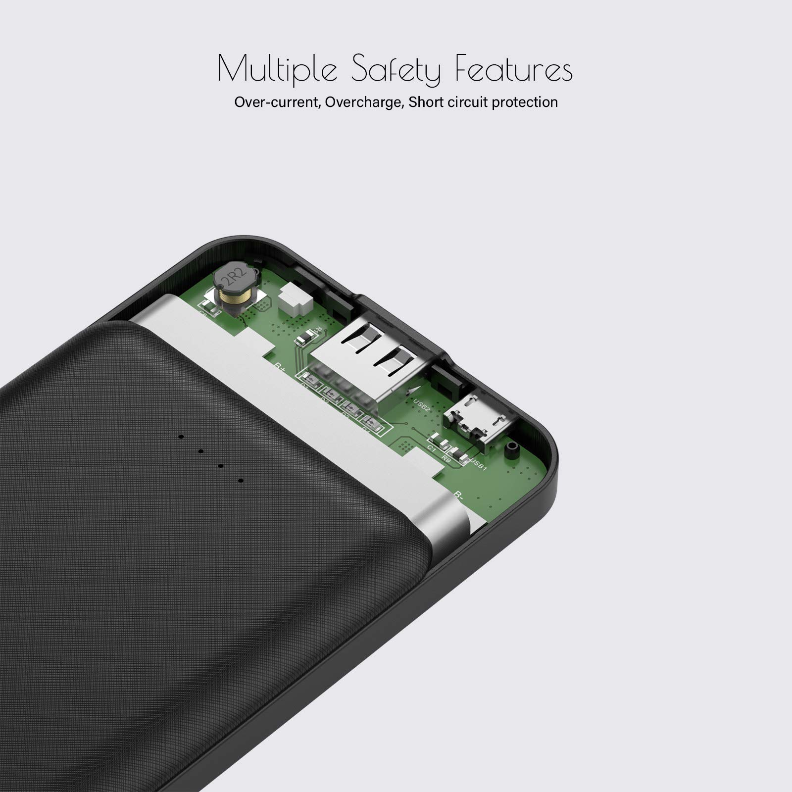 Miady 2-Pack 5000mAh Ultra Slim Portable Charger - Fast USB-C Power Bank with 5V 2.4A Output for iPhone 16/15, Samsung S24/S22, Google Pixel, iPad & Android | Compact Travel Charger for Phones, Tablets & Wireless Earbuds | Perfect for Air Travel, Camping & Emergency Power Backup