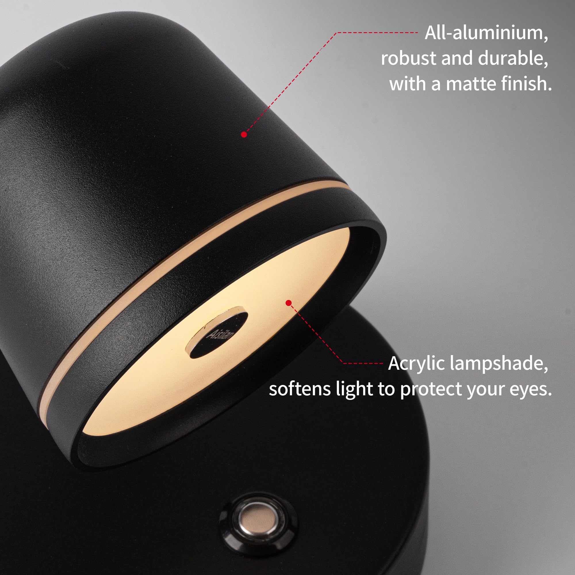 Aisilan Plug in Wall Light - Black Adjustable LED Wall Sconce with Touch Switch, Dimmable Bedside Lamp for Bedroom, Living Room, Hallway - Perfect for Reading, Night Light & Home Decor