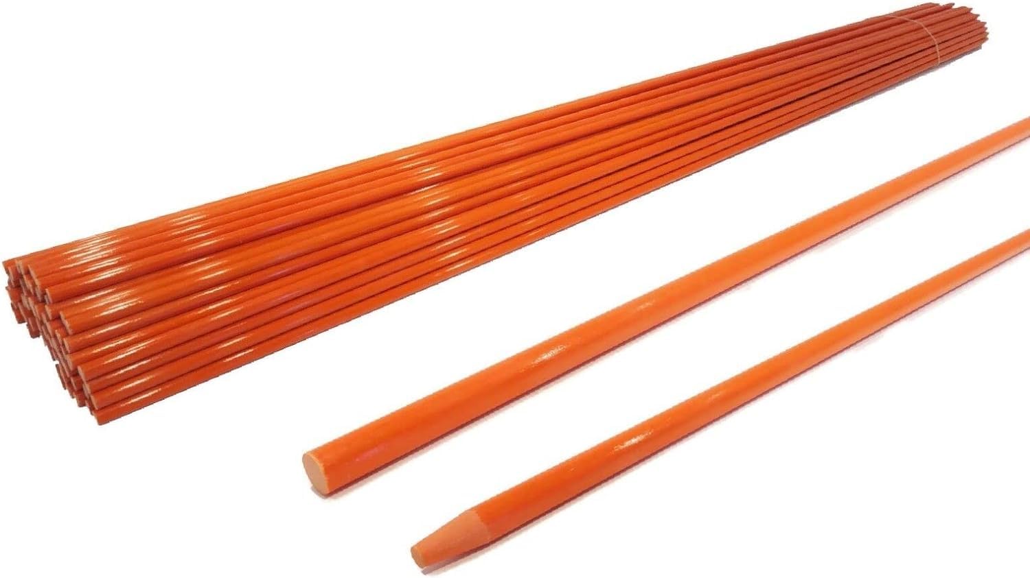 300-Pack 1/4 Inch Orange Non-Reflective Driveway Markers - Heavy Duty Snow Stakes for Snow Plowing, Parking Lots, Walkways & Sidewalks - Ideal for Winter Driveway Maintenance, Property Boundaries & Road Safety
