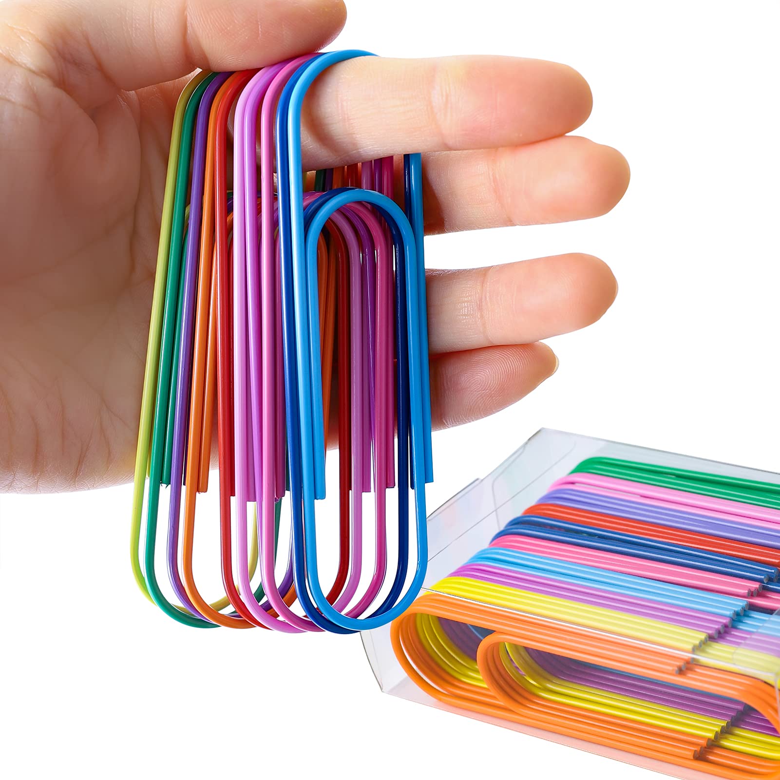 4 Inch Large Paper Clips - 30 Pcs Vinyl Coated Multicolor Jumbo Clips for Office, School & Document Organization | Heavy Duty Binder Clips for Files, Reports & Homework