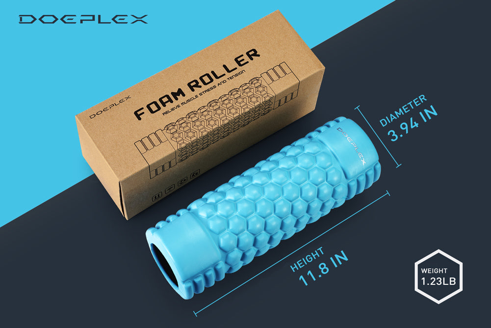 DPX High-Density Foam Roller for Muscle Recovery - Blue | Deep Tissue Massage for Athletes & Fitness Enthusiasts | Perfect for Post-Workout Recovery, Yoga, and Physical Therapy