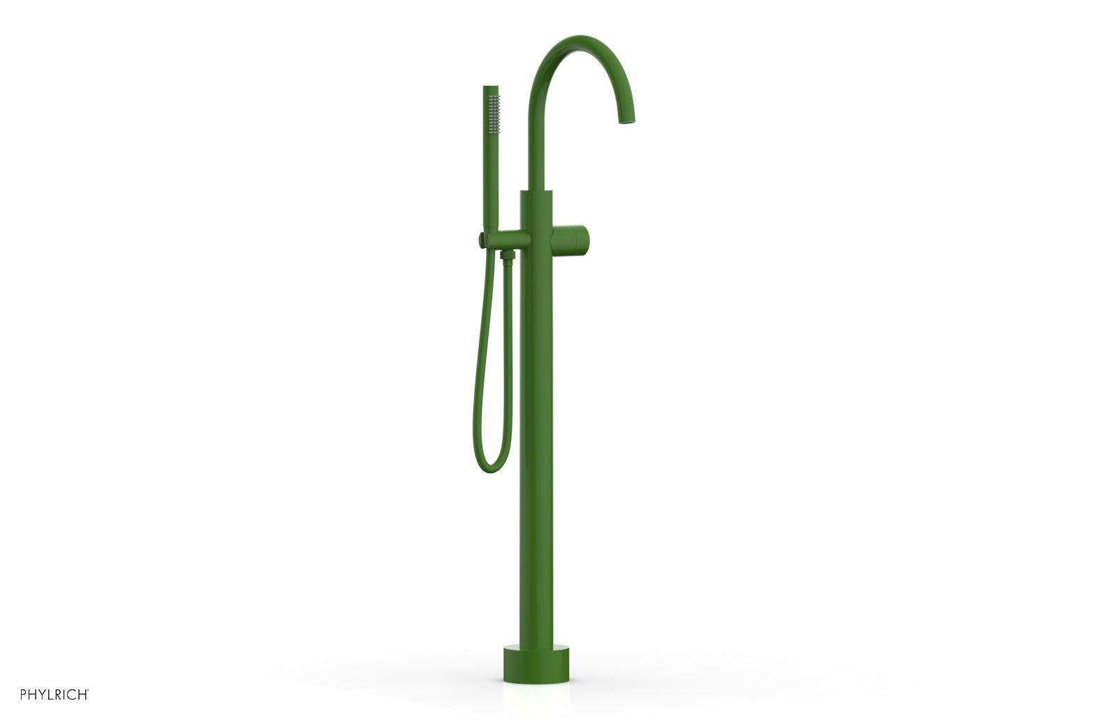 BASIC II Tall Floor Mount Tub Filler with Smooth Handle & Hand Shower - Model 230 46 01 - Perfect for Modern Bathroom Renovations and Spa-Like Showers