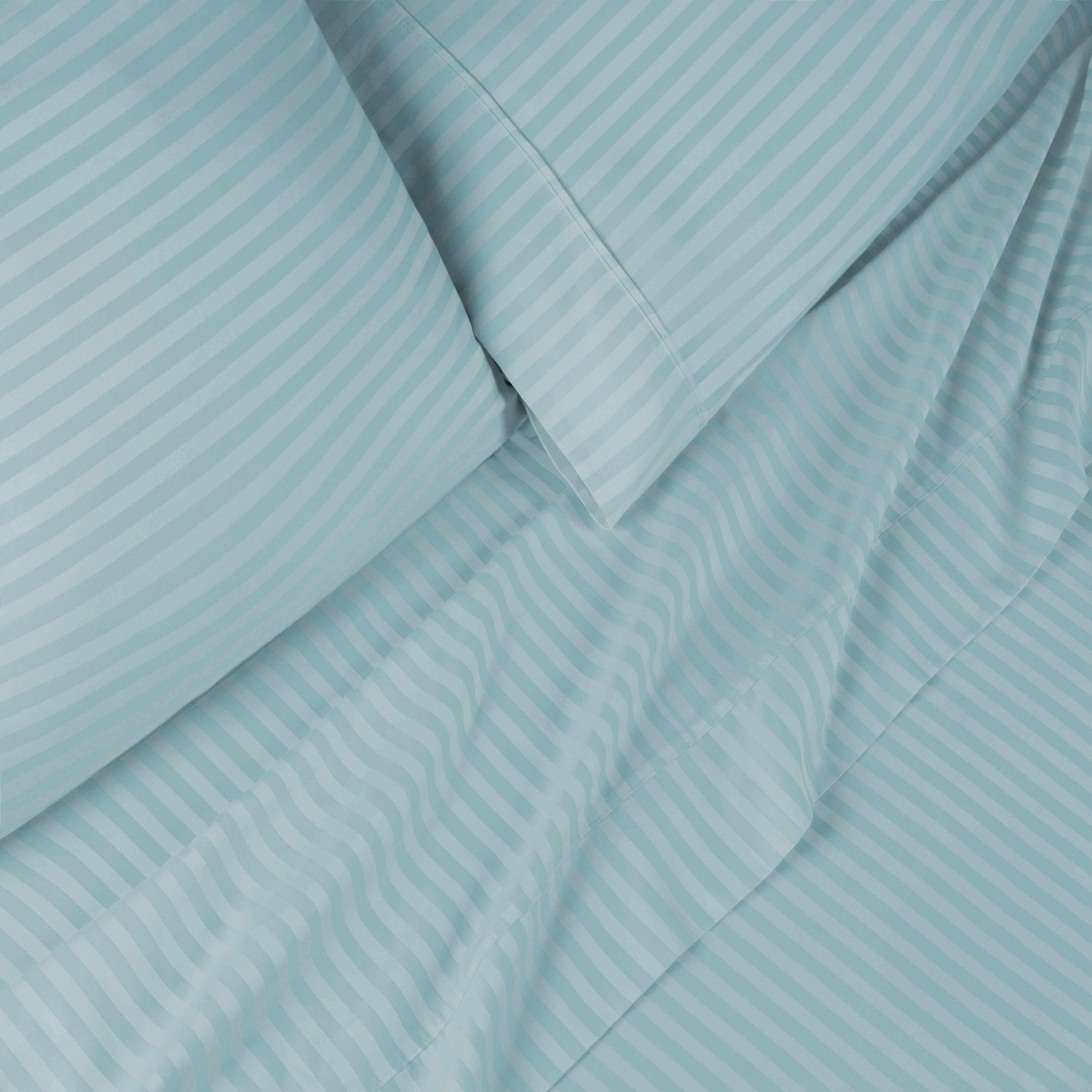 Premium 400 Thread Count Egyptian Cotton Sheet Set - Deep Pocket, Striped Design for Ultimate Comfort - Perfect for Master Bedrooms, Guest Rooms & Luxury Hotels