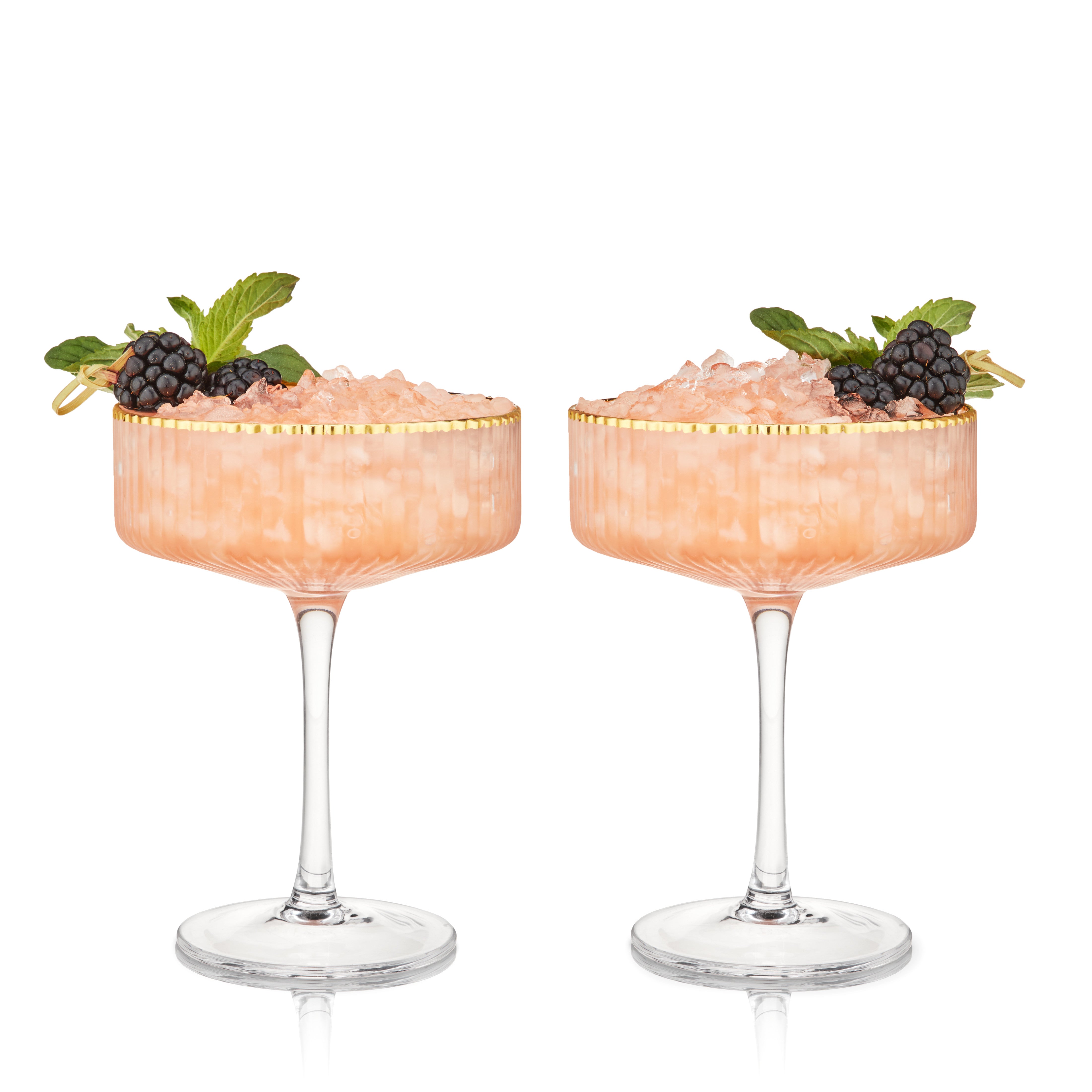 Premium Meridian Crystal Coupe Glasses Set of 2 - Elegant Stemware for Champagne, Cocktails & Wine - Perfect for Weddings, Anniversaries & Dinner Parties