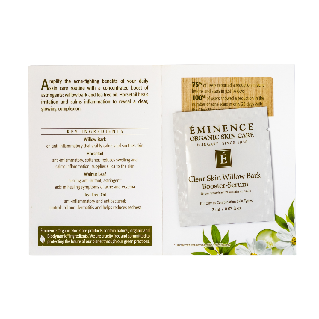 Eminence Organics Clear Skin Willow Bark Booster Serum - Acne Treatment & Pore Minimizer for Oily & Combination Skin | Perfect for Daily Skincare Routine & Blemish-Prone Skin