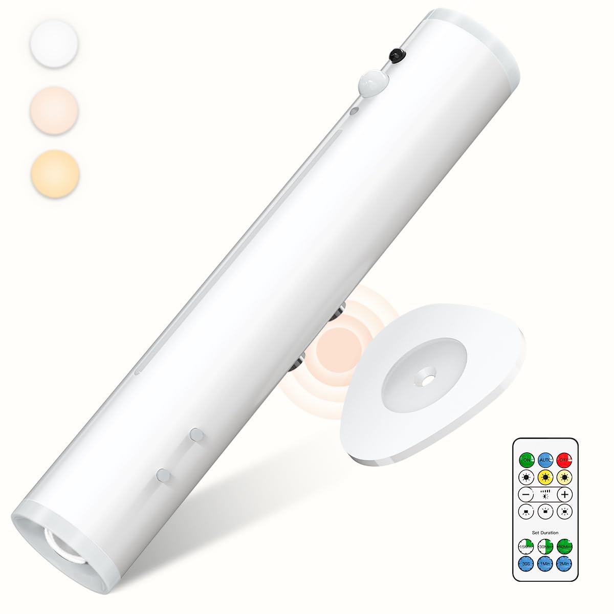 Rechargeable Motion Sensor Night Light - 3000mAh Wireless Wall Sconce, Magnetic Rotatable Cordless LED Lamp for Bedroom, Stairs, Hallway & Living Room - Home Decor & Safety Lighting Solution