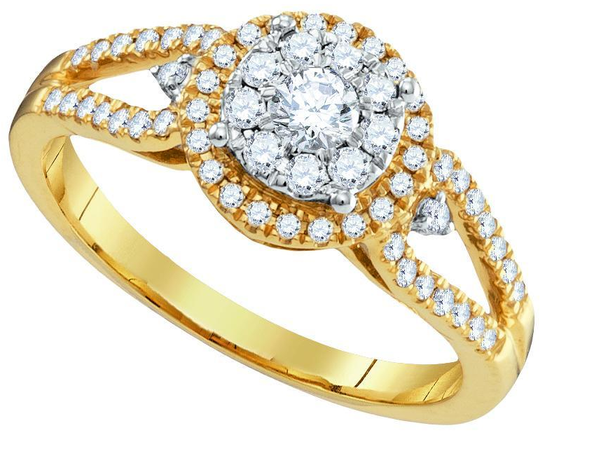 14Kt Yellow Gold Diamond Women's Bridal Wedding Engagement Ring - 1/2 Carat Total Weight | Perfect for Proposals, Anniversaries & Special Occasions