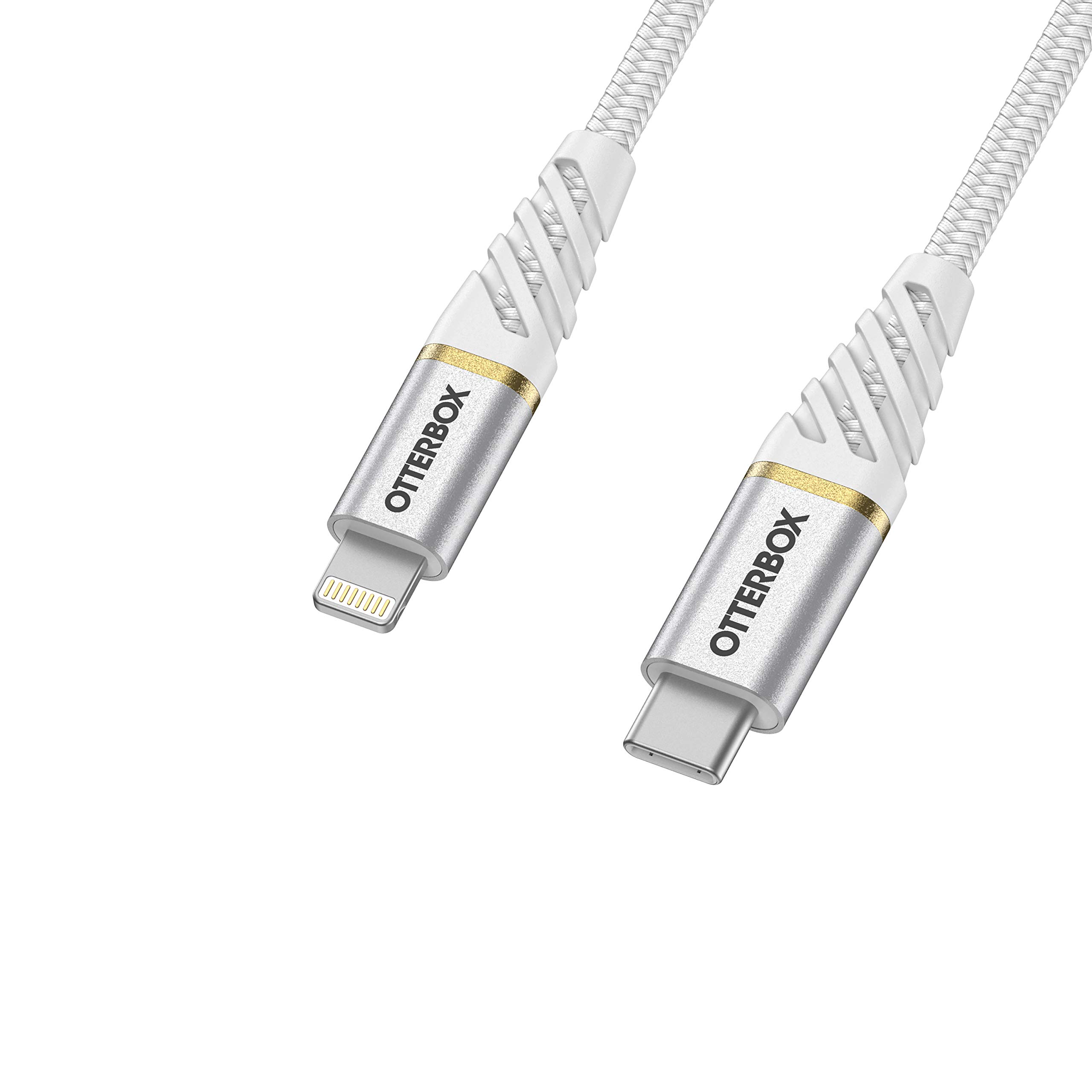 OtterBox Premium Fast Charge Cable Lightning to USB-C 3.3FT (1m) - White - High-Speed Charging Cord for iPhone, iPad - Perfect for Home, Office & Travel