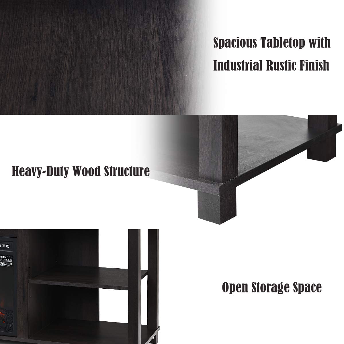 Tangkula 2-Tier Modern TV Stand with Adjustable Shelves - Entertainment Center for TVs up to 65