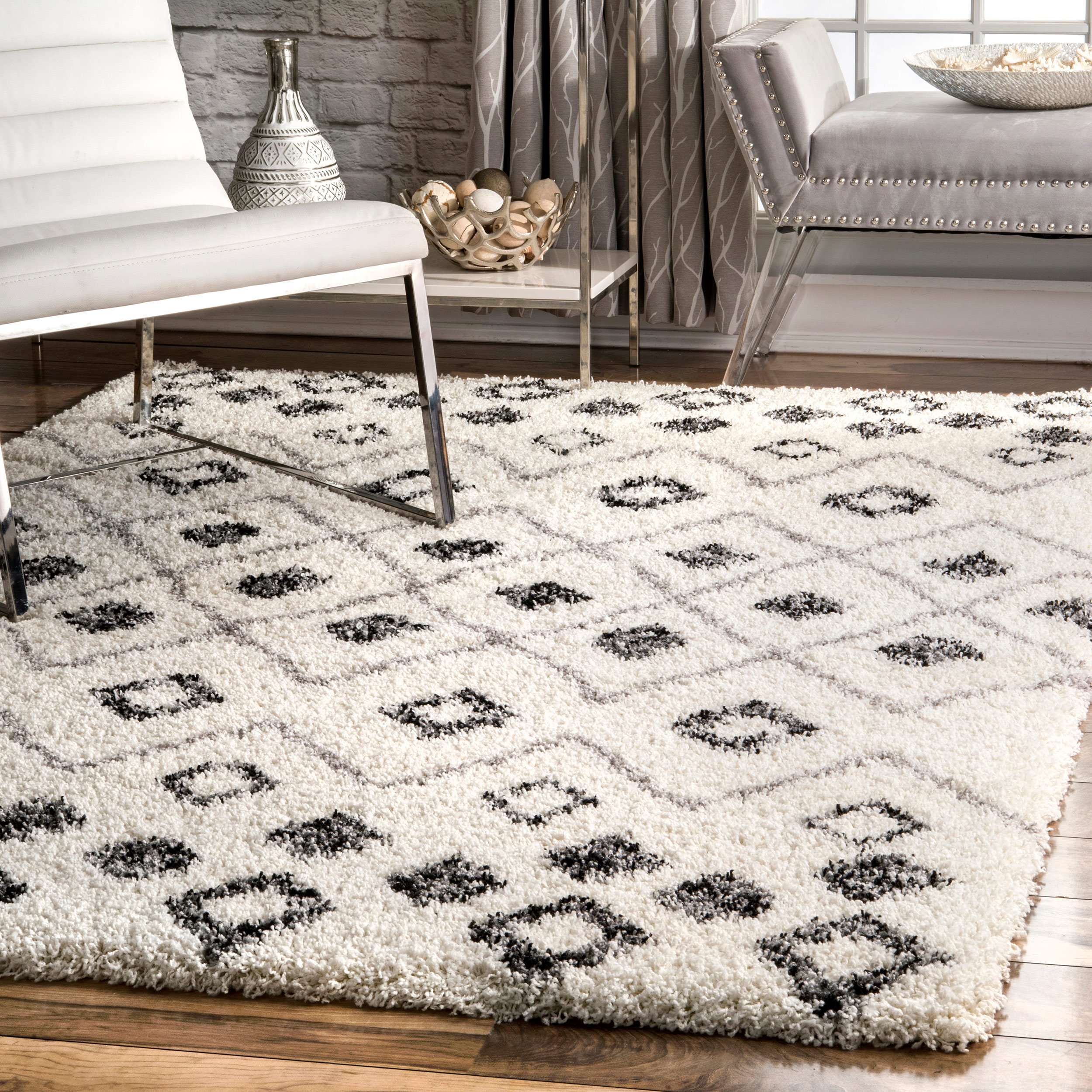 nuLOOM Cicely Shaggy Area Rug 4x6 Feet Soft Plush Grey - Perfect for Living Room, Bedroom & Cozy Home Decor