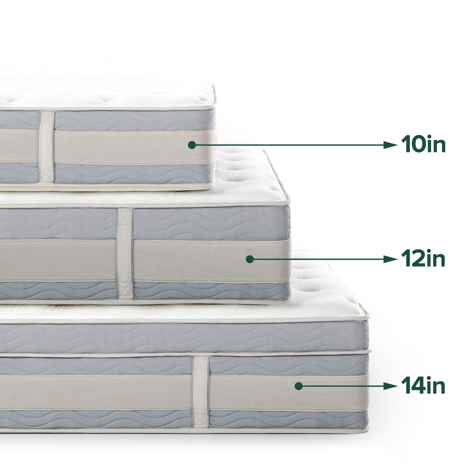 ZINUS 10 Inch Hybrid Mattress - Twin Size, Fiberglass Free, Medium Plush Comfort with Motion Isolation | CertiPUR-US Certified Foams & Fabric | Mattress in a Box for Bedroom, Guest Room & Dorm Use