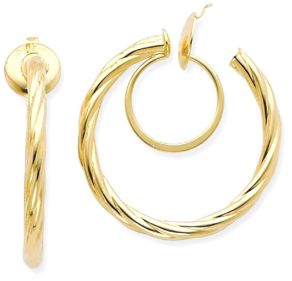 14K Solid Yellow Gold Twisted Clip-On Hoop Earrings for Women - Non-Pierced Small Hoops - Perfect for Parties, Weddings & Everyday Wear