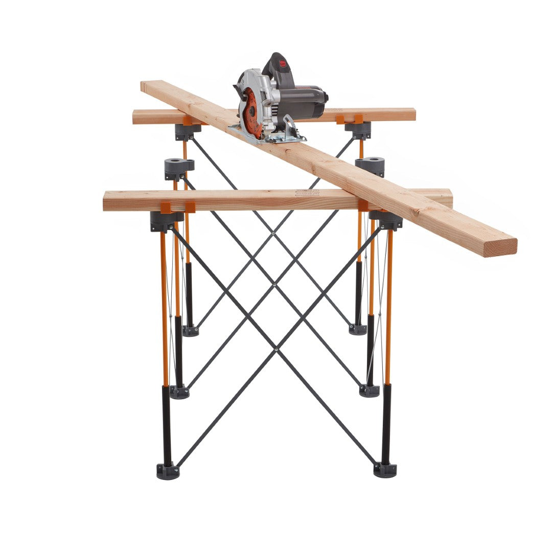 BORA Centipede 0.6m x 1.2m Work Support Unit with 4 Cups & 2 Clamps - Portable Construction Support System for Woodworking, Drywall, and DIY Projects - Includes Convenient Carry Bag