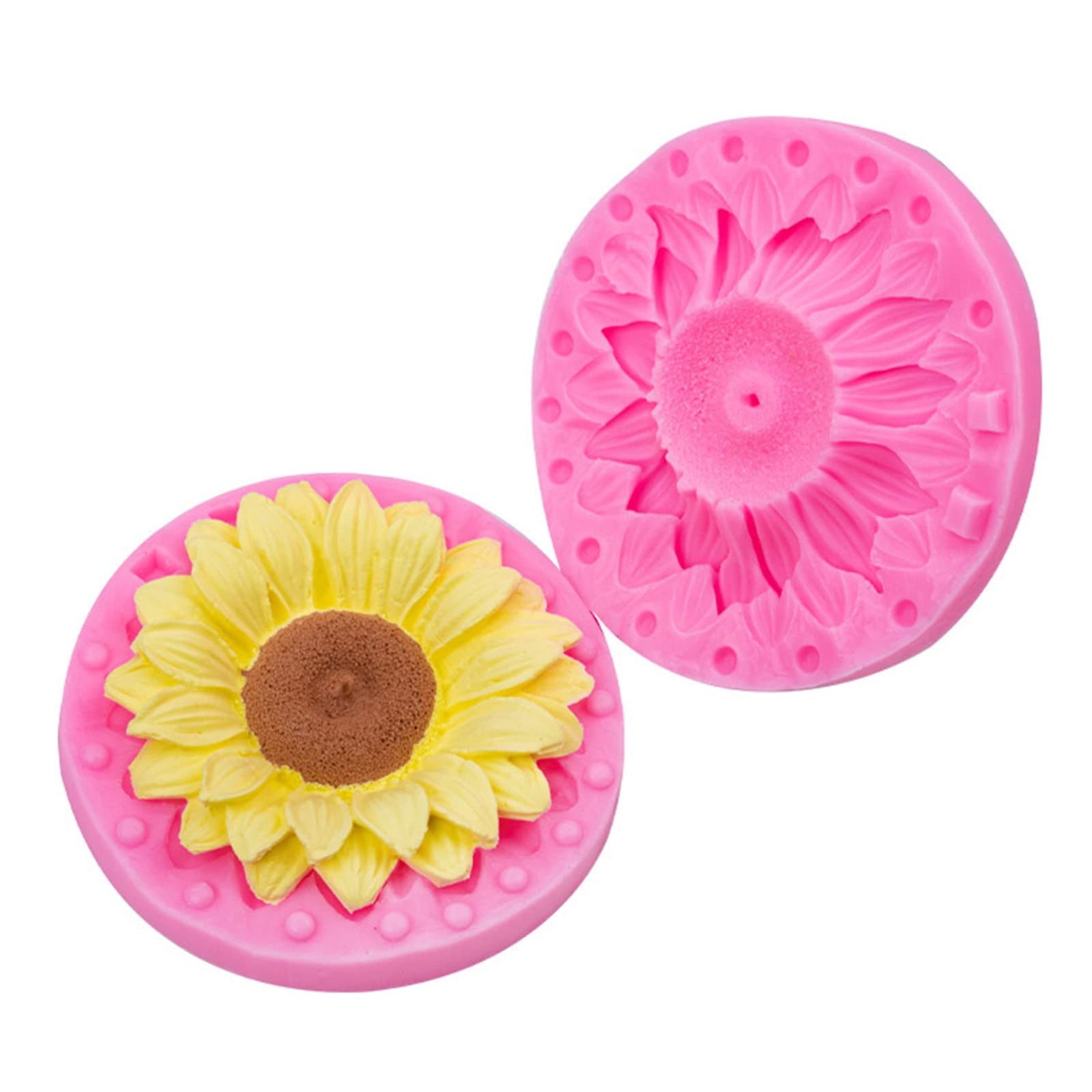3D Sunflower Silicone Mold for Baking - Fondant, Chocolate, Candy, Cake Decorating, Soap & Candle Making, Polymer Clay Crafts - Perfect for DIY Desserts, Wedding Cakes, and Home Decor