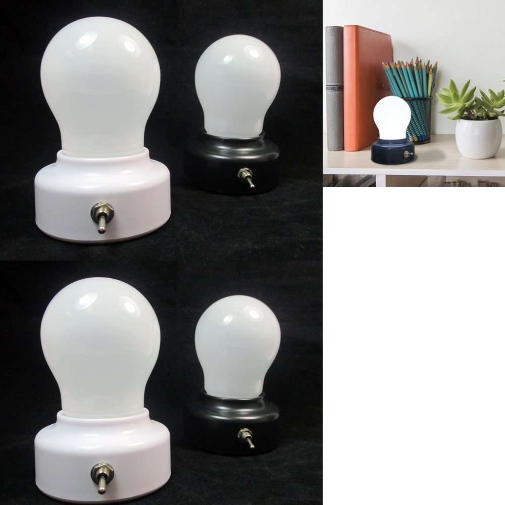 4 Pack LED Light Bulbs - Battery Operated Portable Closet Lights for Home, Kitchen, Cabinet, Wardrobe - Perfect for Night Lights, Under Cabinet Lighting & Dark Spaces
