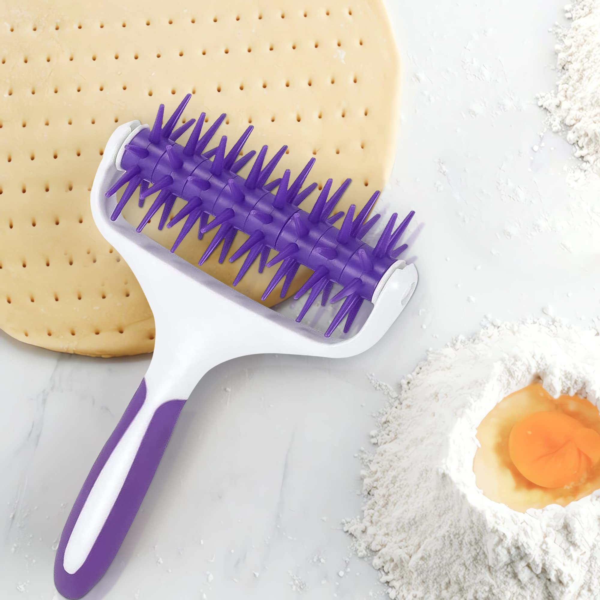 Premium Silicone Pizza Dough Roller & Docker - Professional Pizza Crust & Pastry Dough Tool with Hole Puncher for Perfect Baking | Ideal for Homemade Pizza, Cookies, Bread, and Pastry Dough Preparation